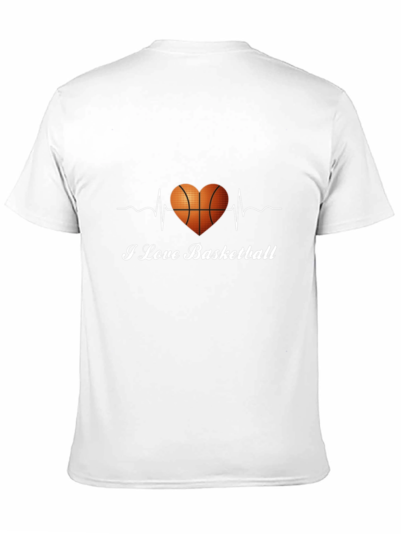 I Love Basketball T-Shirt - Heartbeat Design