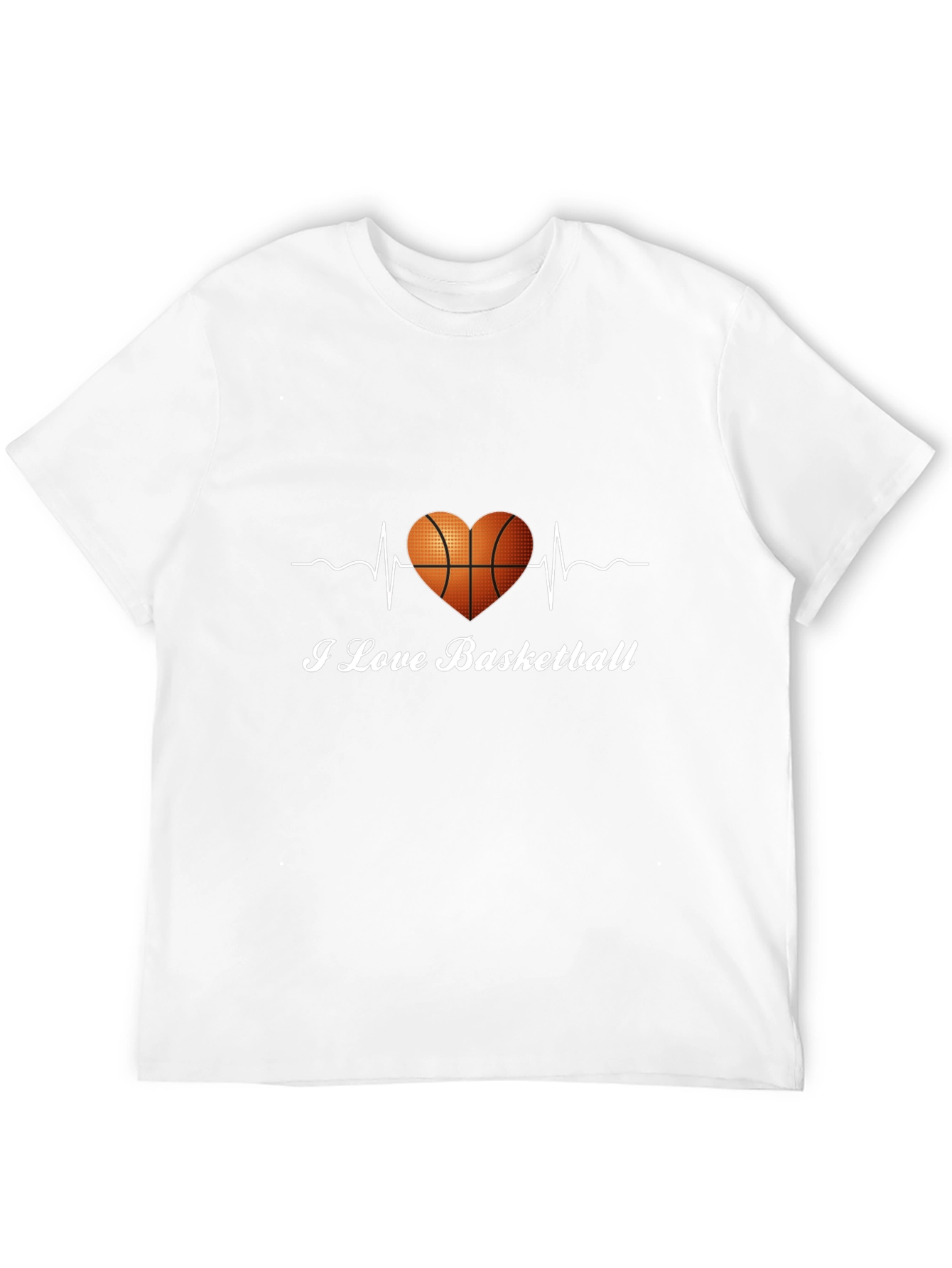 I Love Basketball T-Shirt - Heartbeat Design
