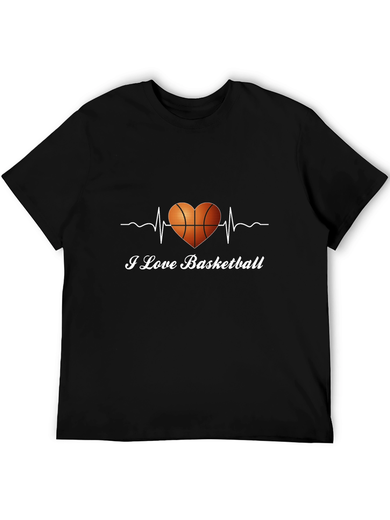 I Love Basketball T-Shirt - Heartbeat Design