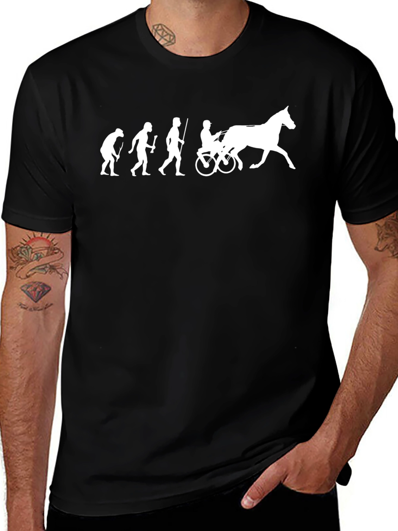 Evolution Horse T-Shirt Black