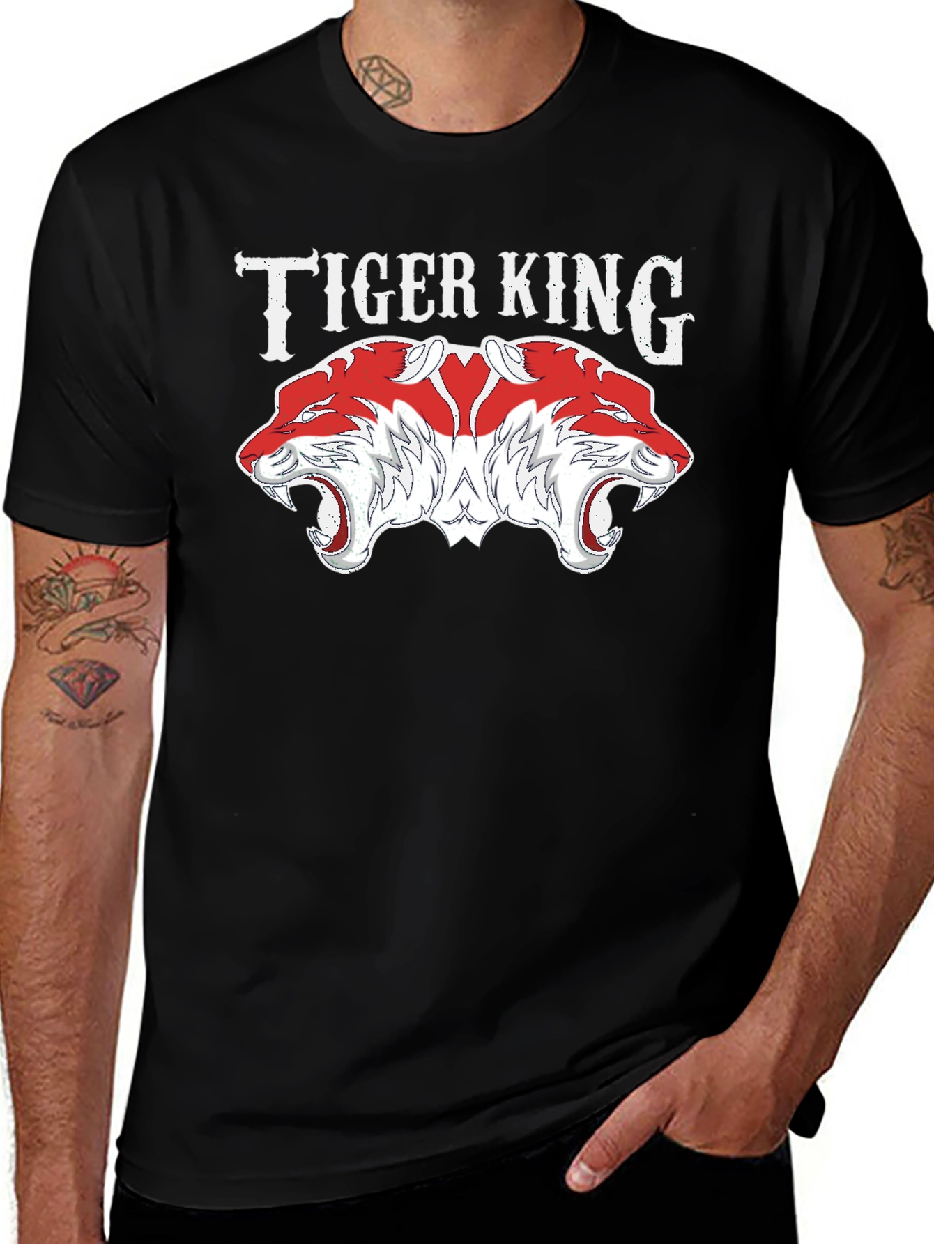Tiger King Graphic Tee - Bold Double Tiger Design