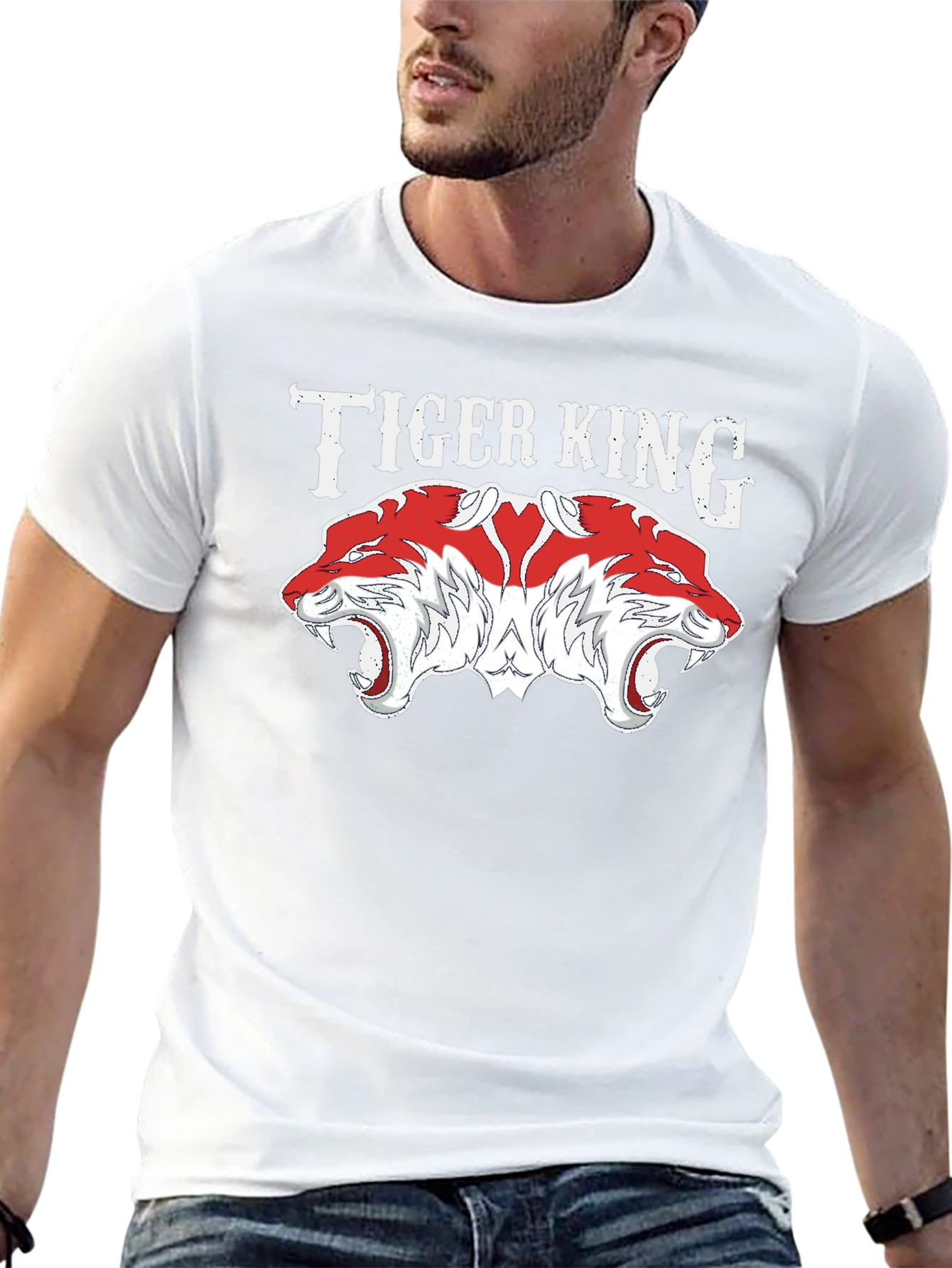 Tiger King Graphic Tee - Bold Double Tiger Design