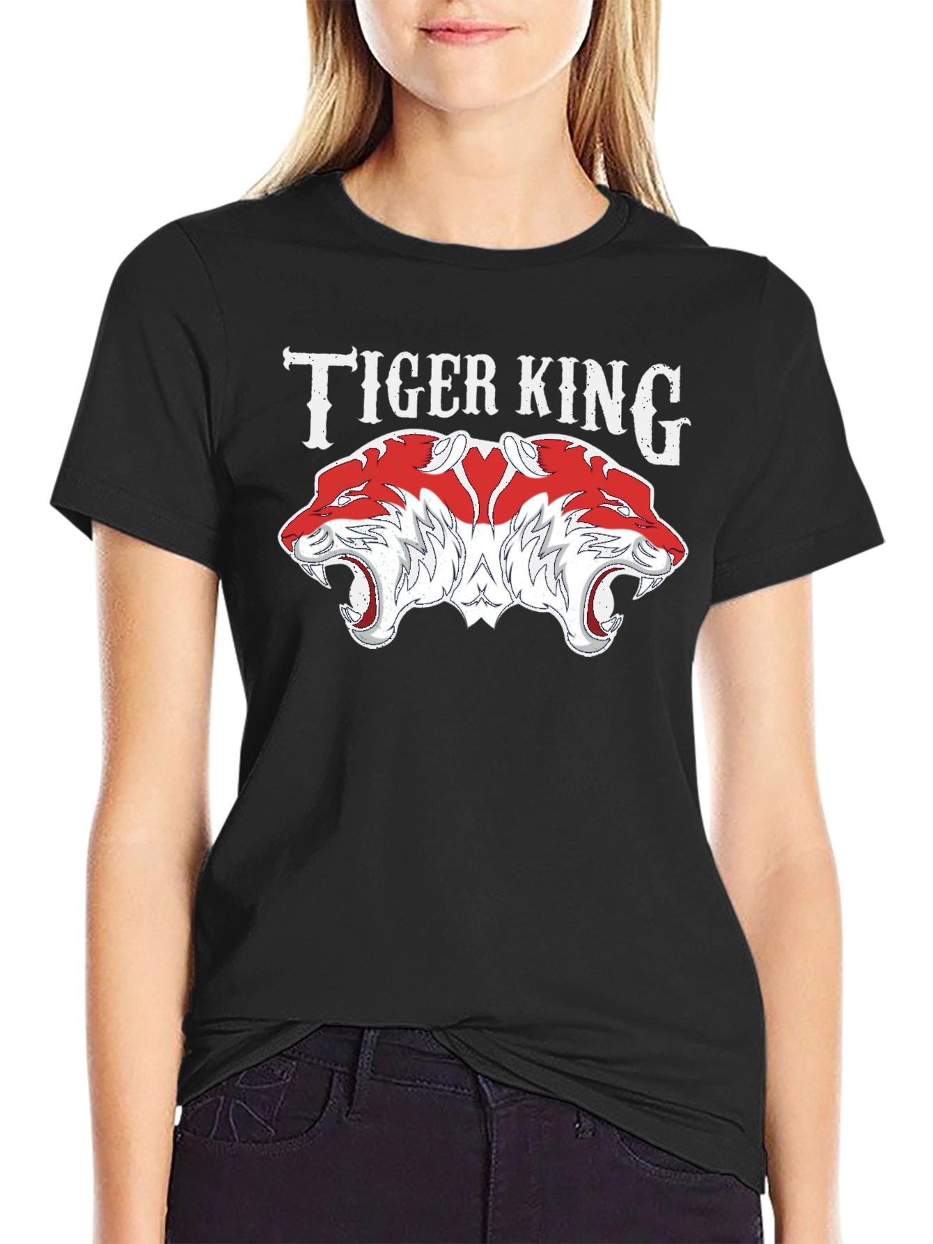 Tiger King Graphic Tee - Bold Double Tiger Design