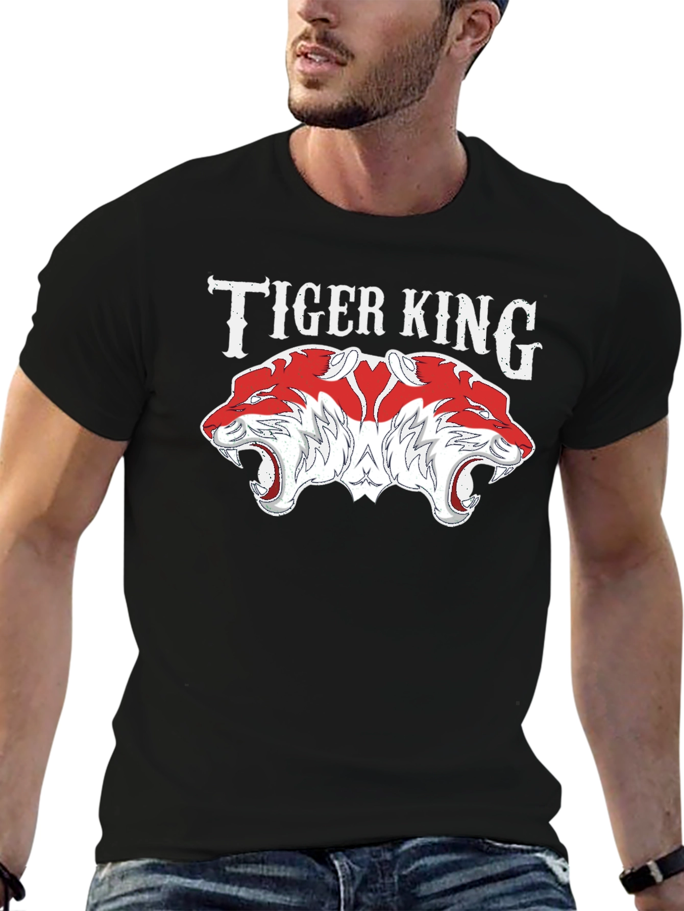 Tiger King Graphic Tee - Bold Double Tiger Design