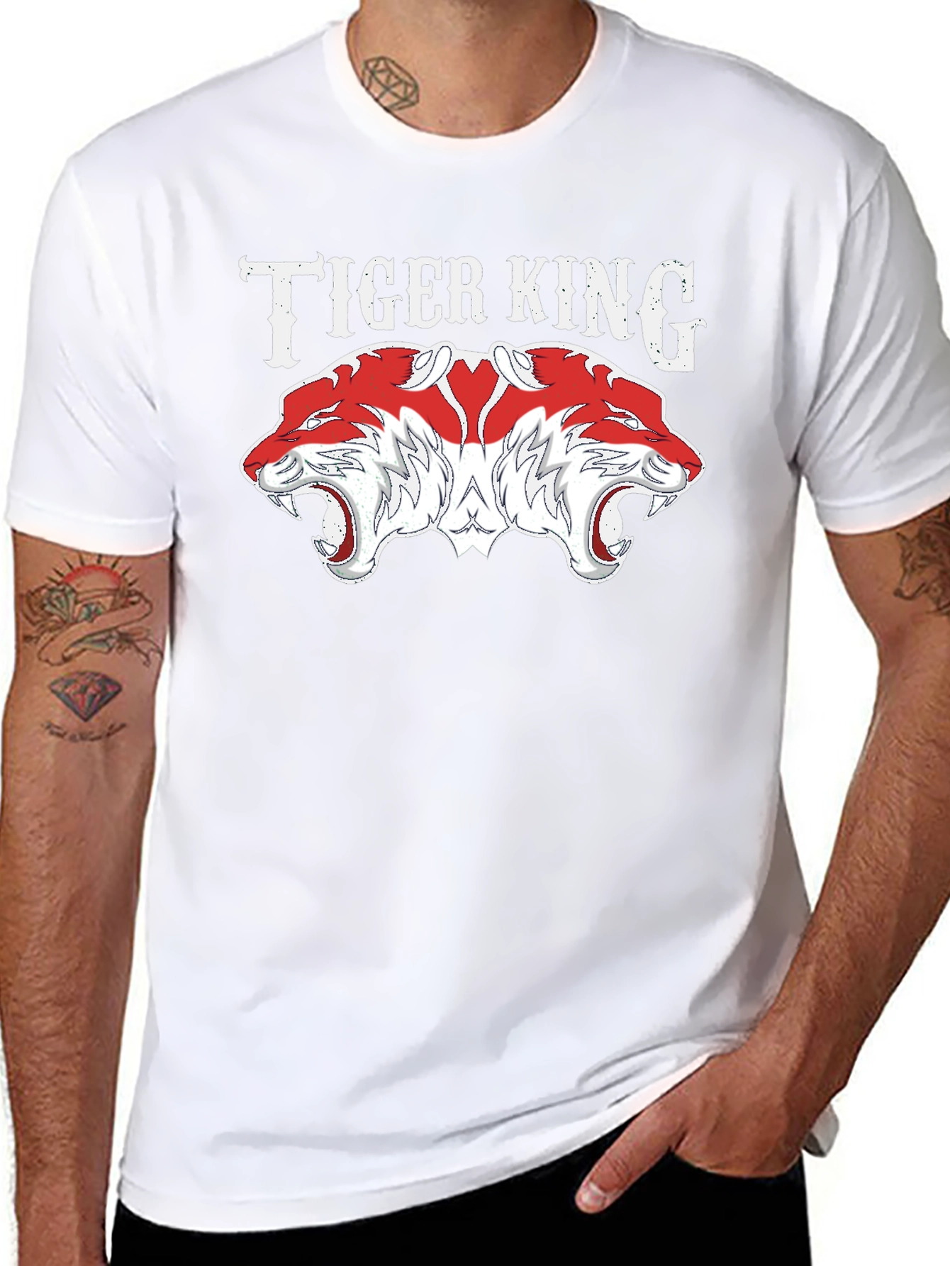 Tiger King Graphic Tee - Bold Double Tiger Design