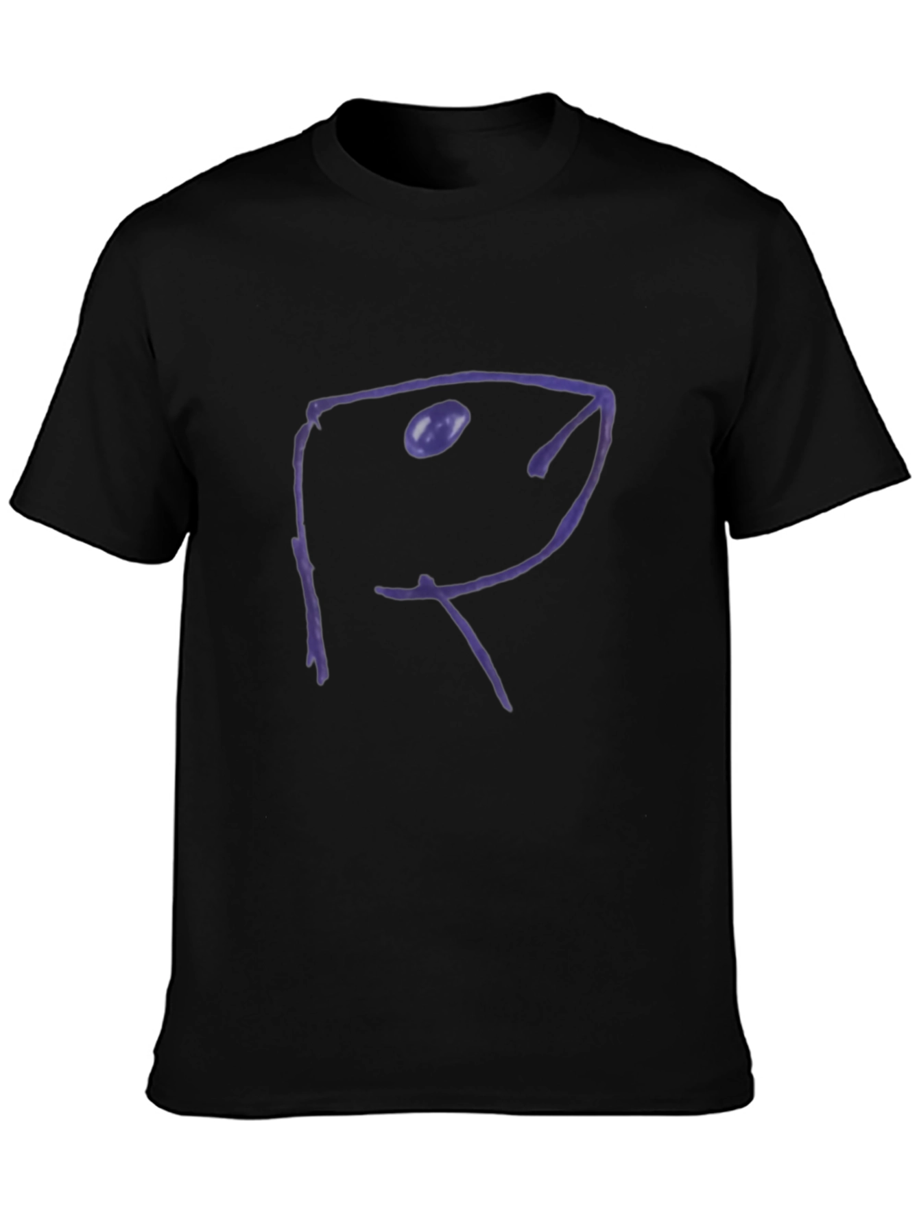 Abstract Fish Black Cotton Tee