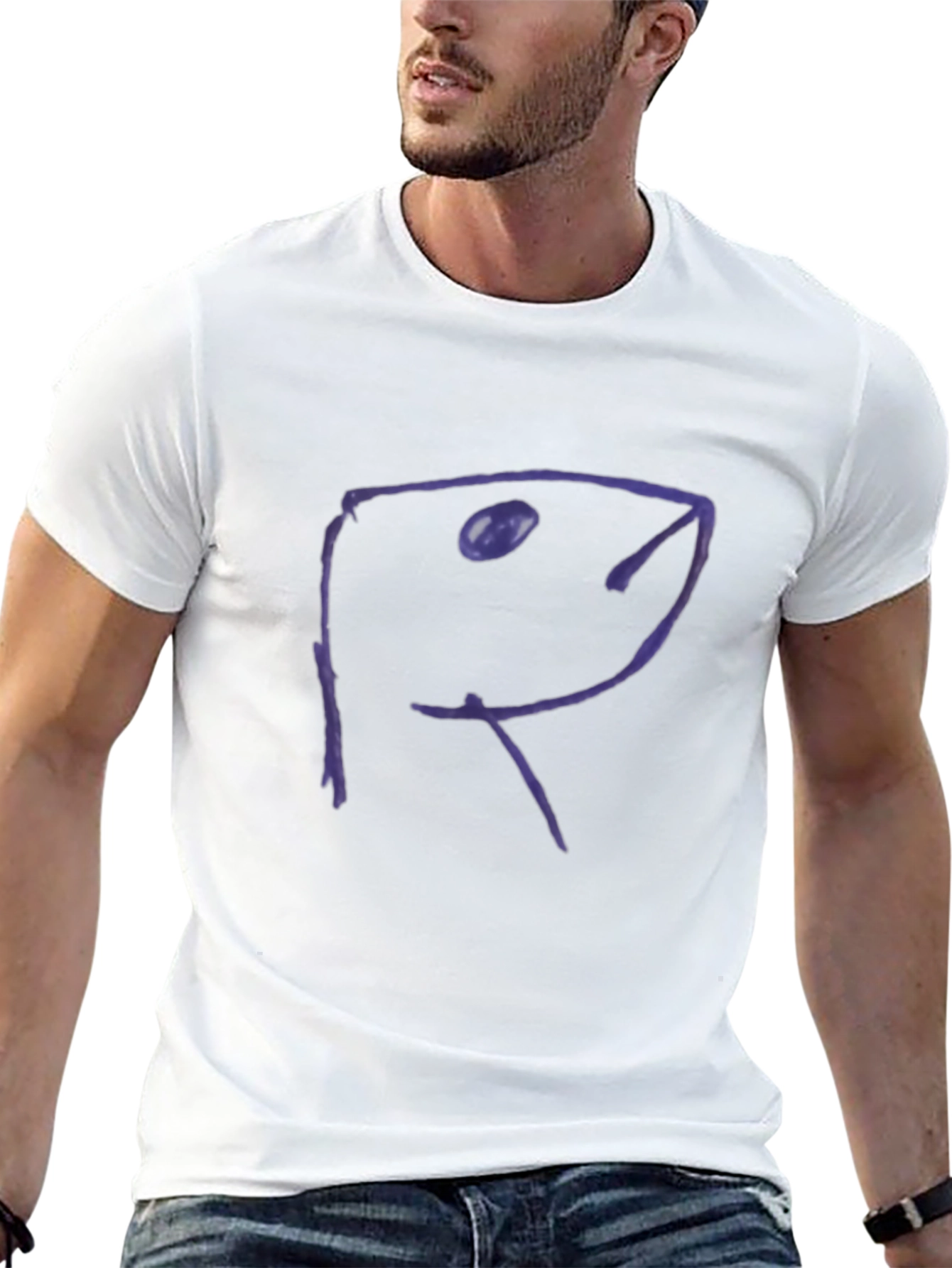 Abstract Fish Black Cotton Tee
