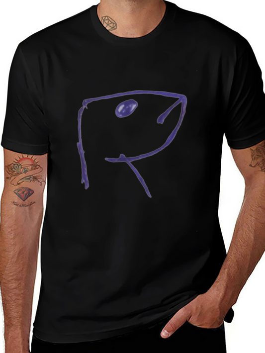 Abstract Fish Black Cotton Tee