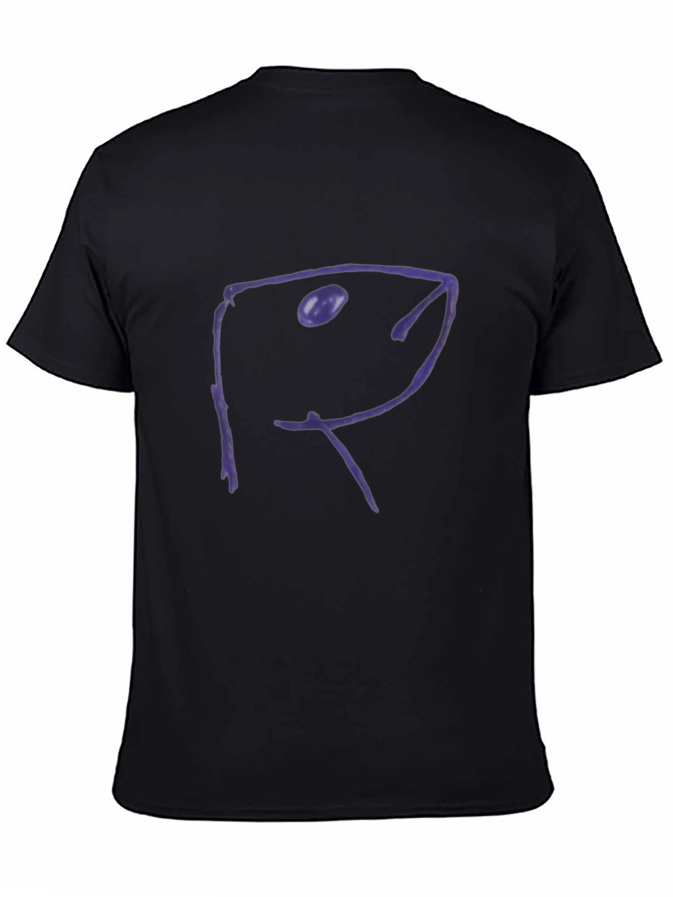 Abstract Fish Black Cotton Tee