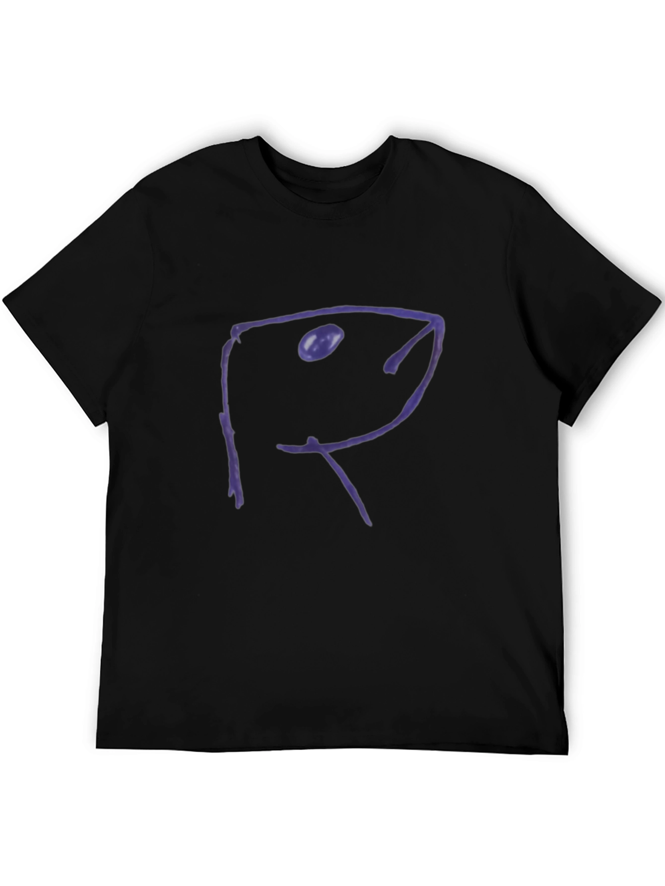 Abstract Fish Black Cotton Tee