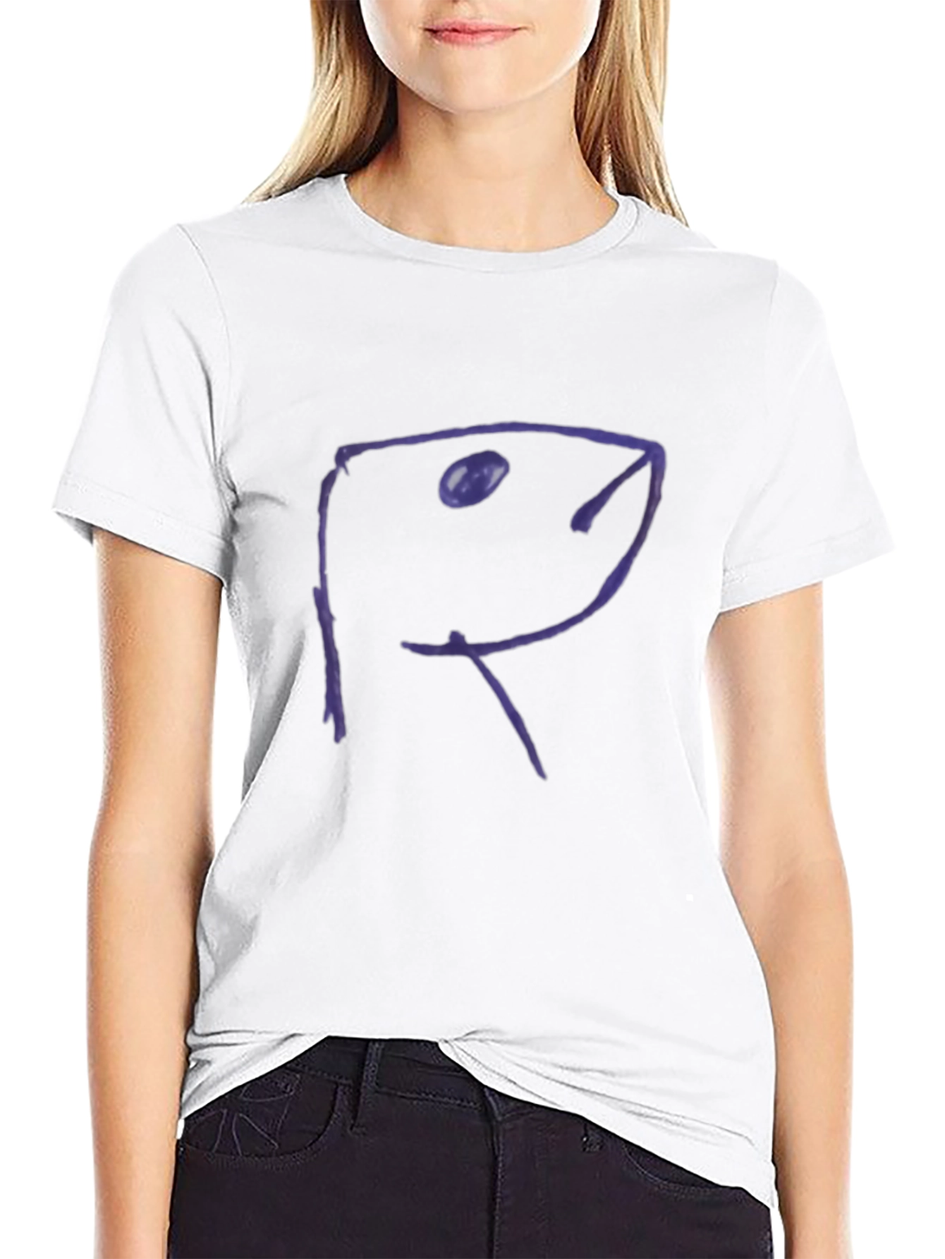 Abstract Fish Black Cotton Tee