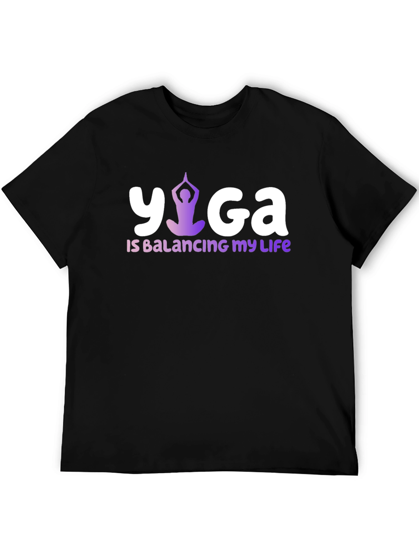 Yoga Balancing Life Black T-Shirt