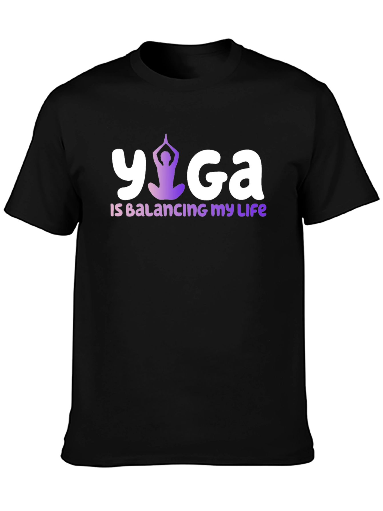 Yoga Balancing Life Black T-Shirt