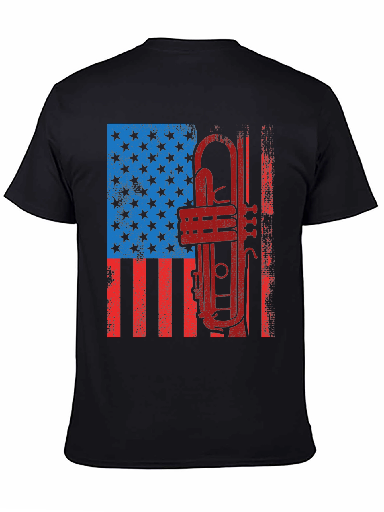 Patriotic Trumpet T-Shirt - American Flag Graphic Tee