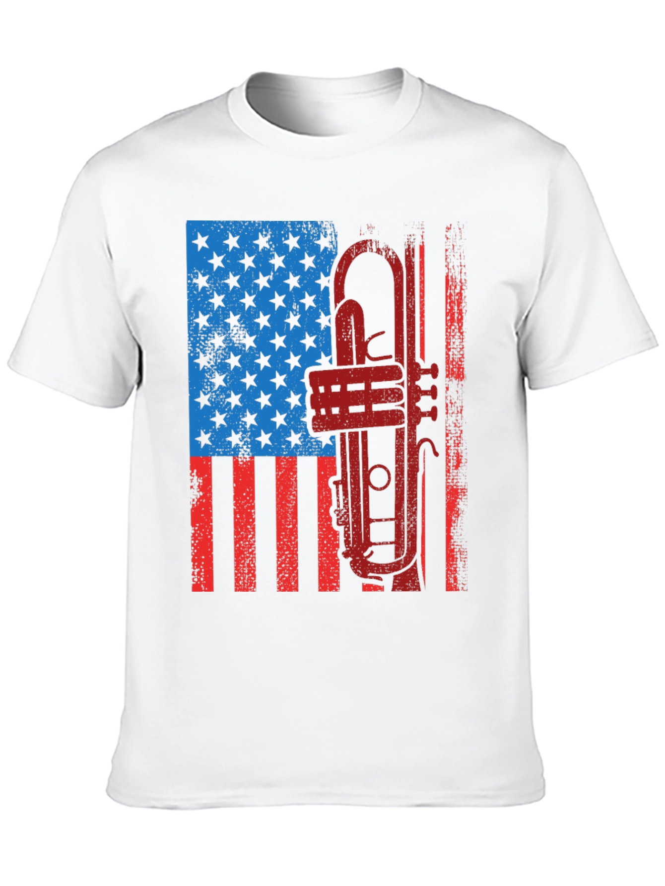 Patriotic Trumpet T-Shirt - American Flag Graphic Tee