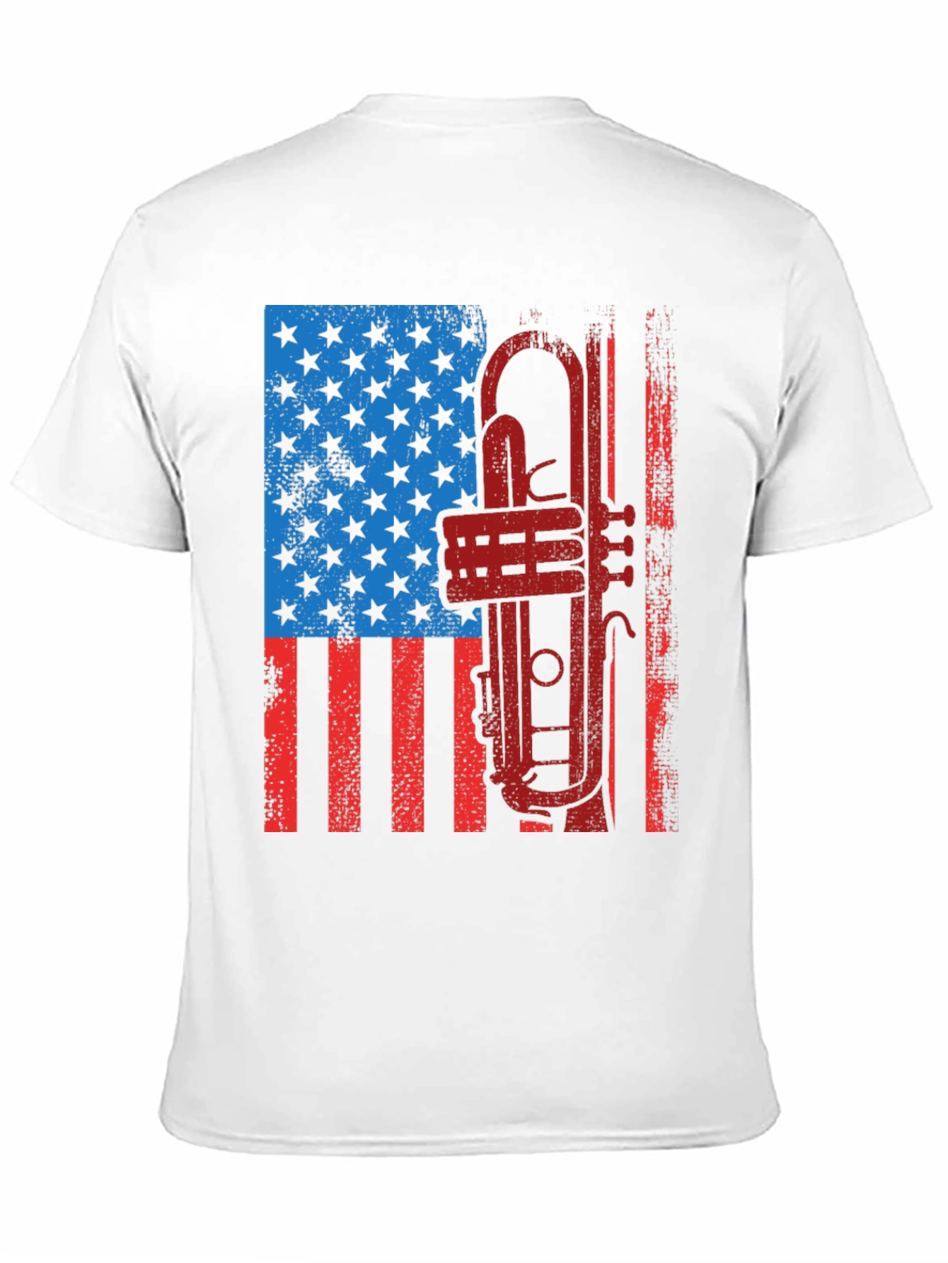 Patriotic Trumpet T-Shirt - American Flag Graphic Tee