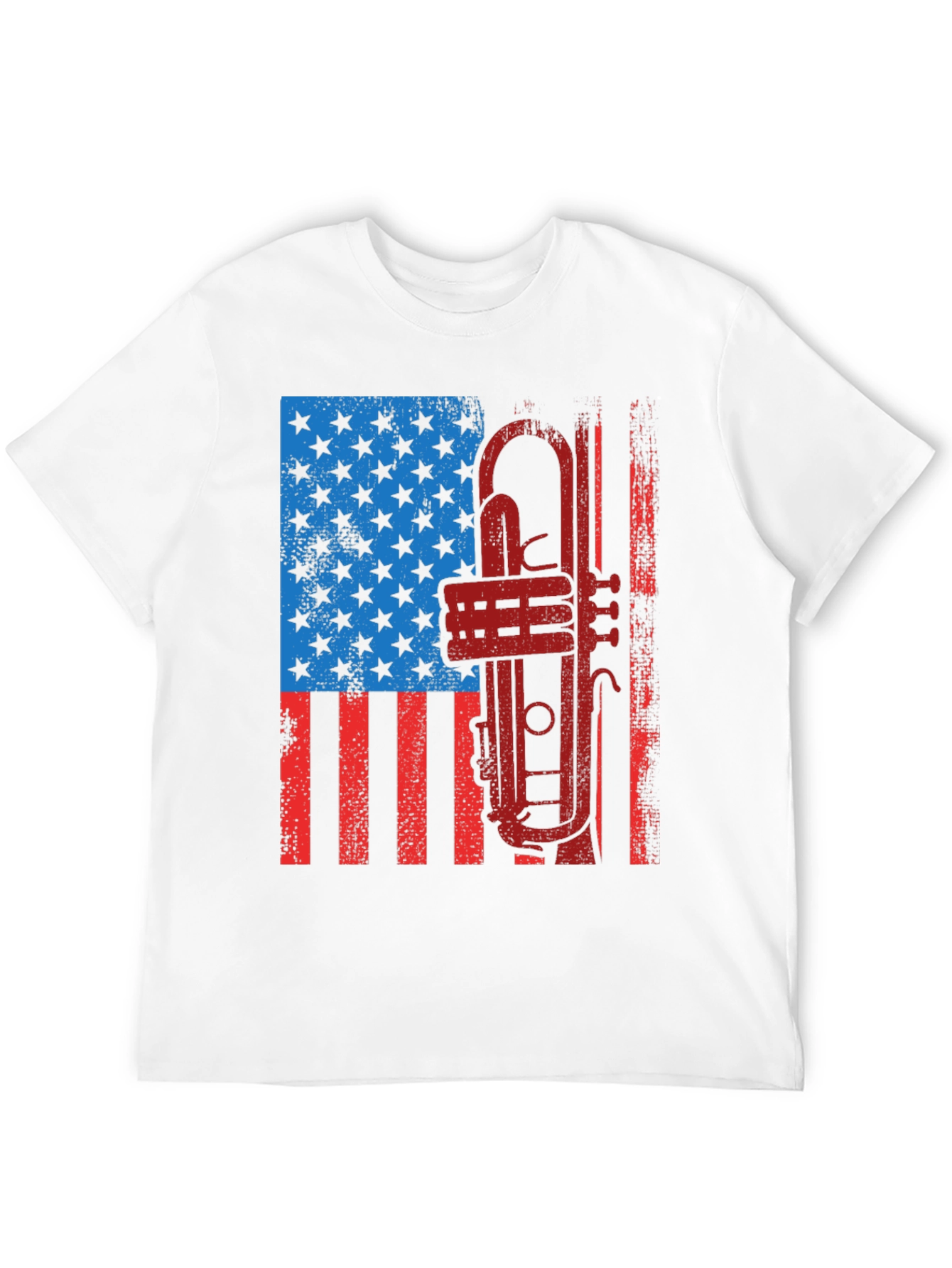 Patriotic Trumpet T-Shirt - American Flag Graphic Tee