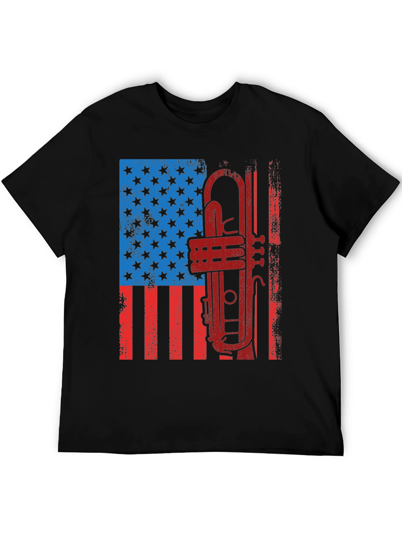 Patriotic Trumpet T-Shirt - American Flag Graphic Tee