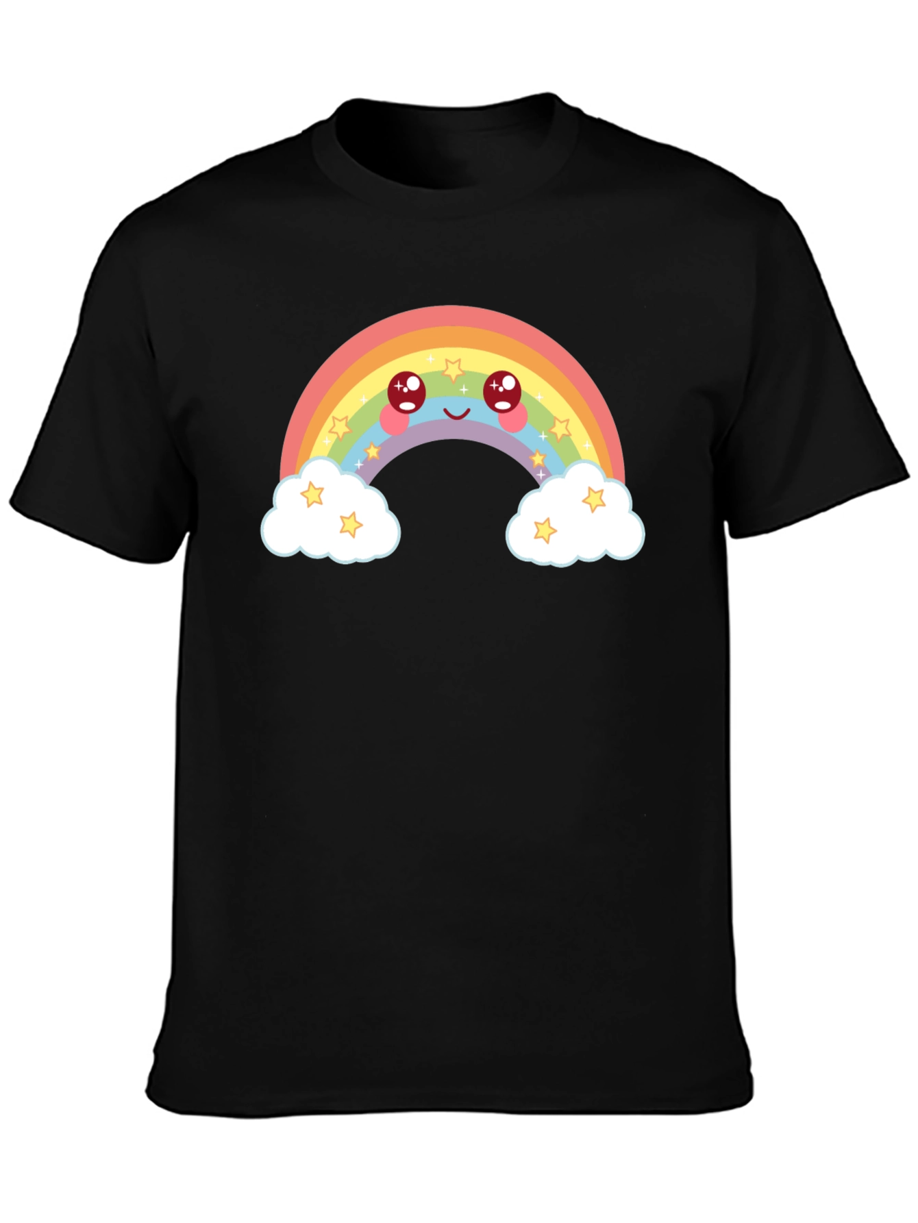 Cute Rainbow Graphic Tee - Black T-Shirt