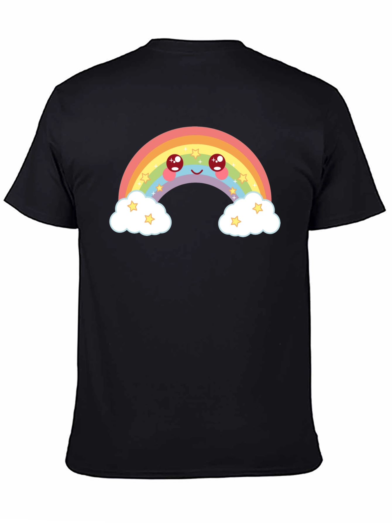 Cute Rainbow Graphic Tee - Black T-Shirt