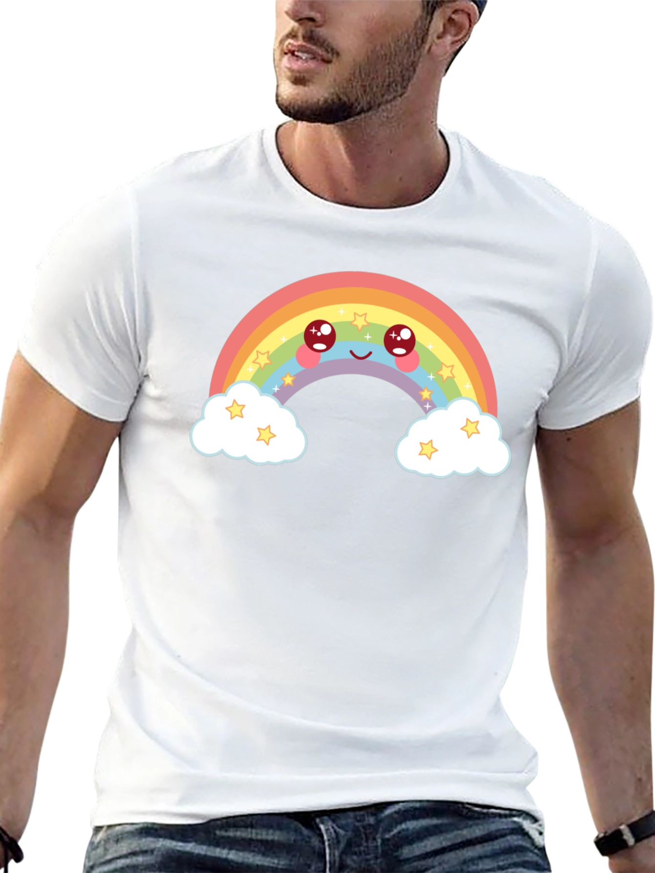 Cute Rainbow Graphic Tee - Black T-Shirt