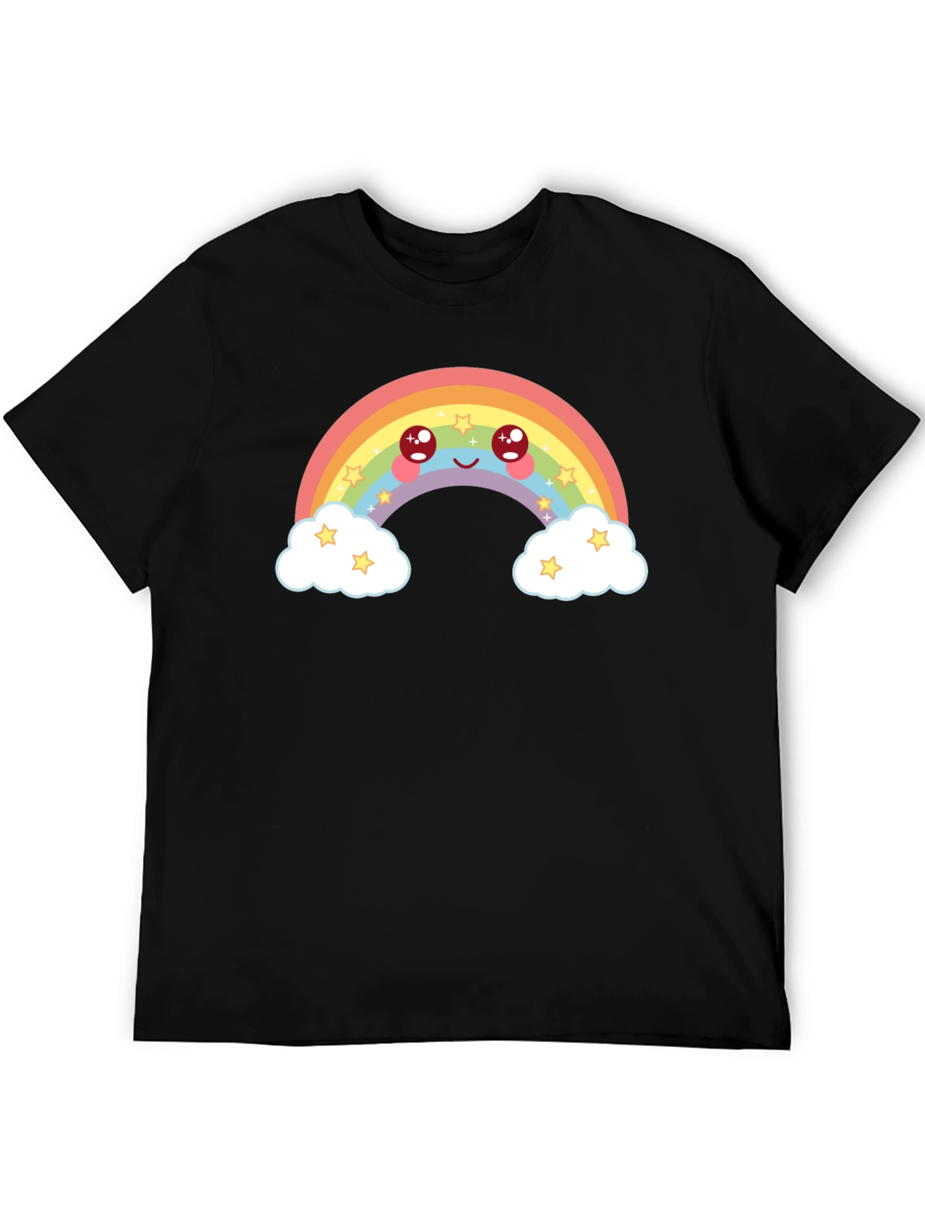 Cute Rainbow Graphic Tee - Black T-Shirt
