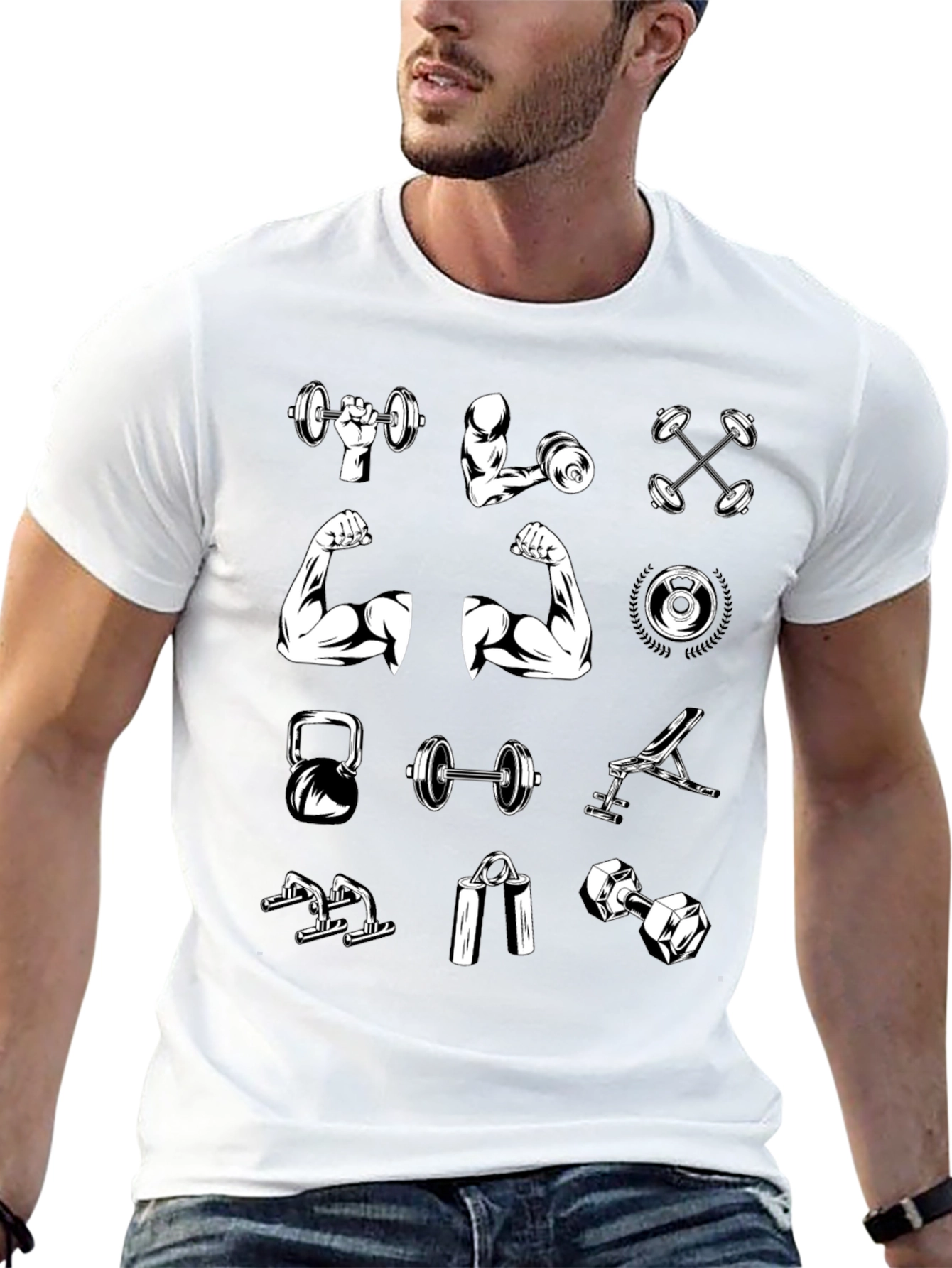 Gym Workout T-Shirt - Weightlifting Design