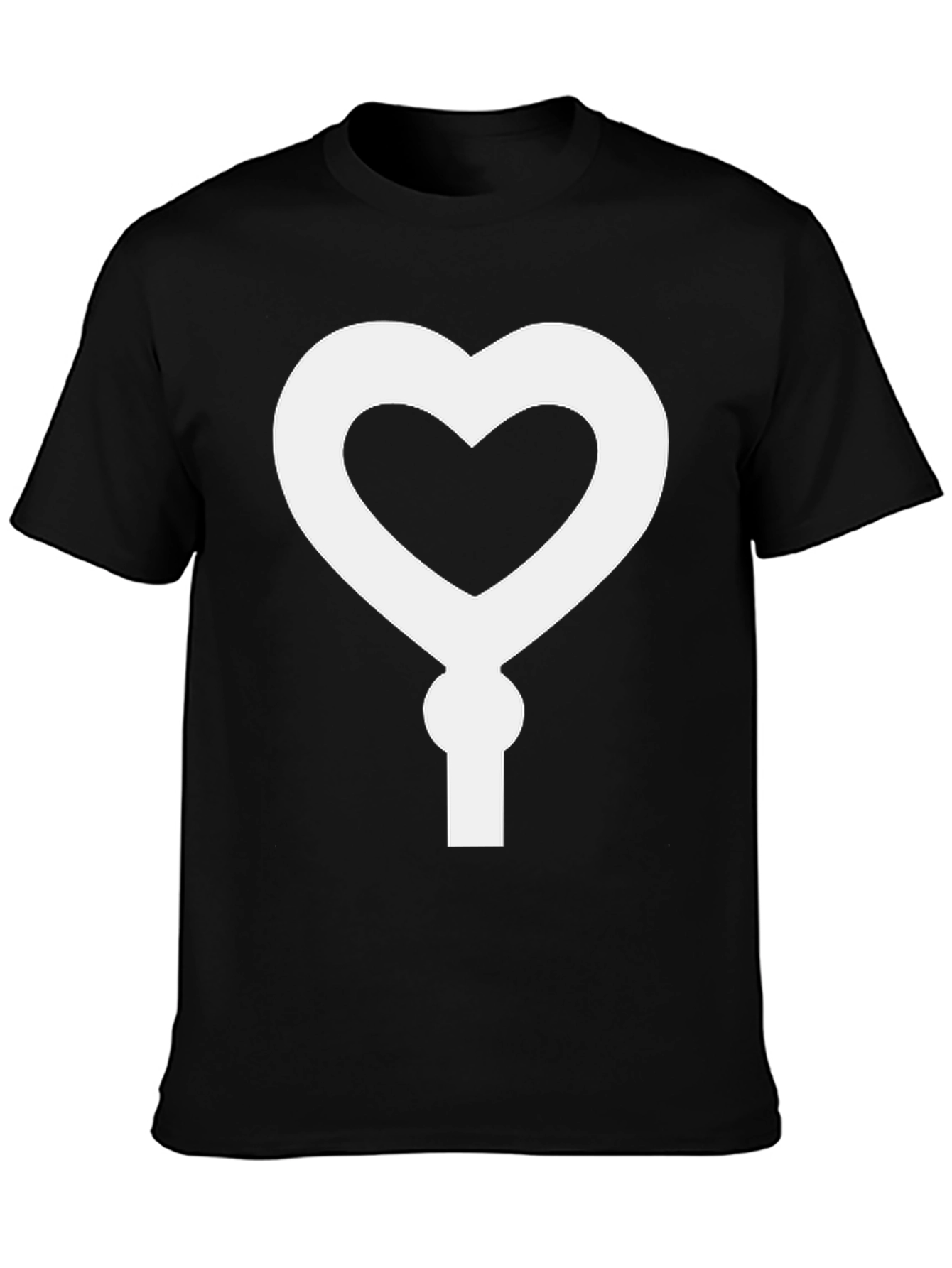 Heart Keyhole T-Shirt - Black