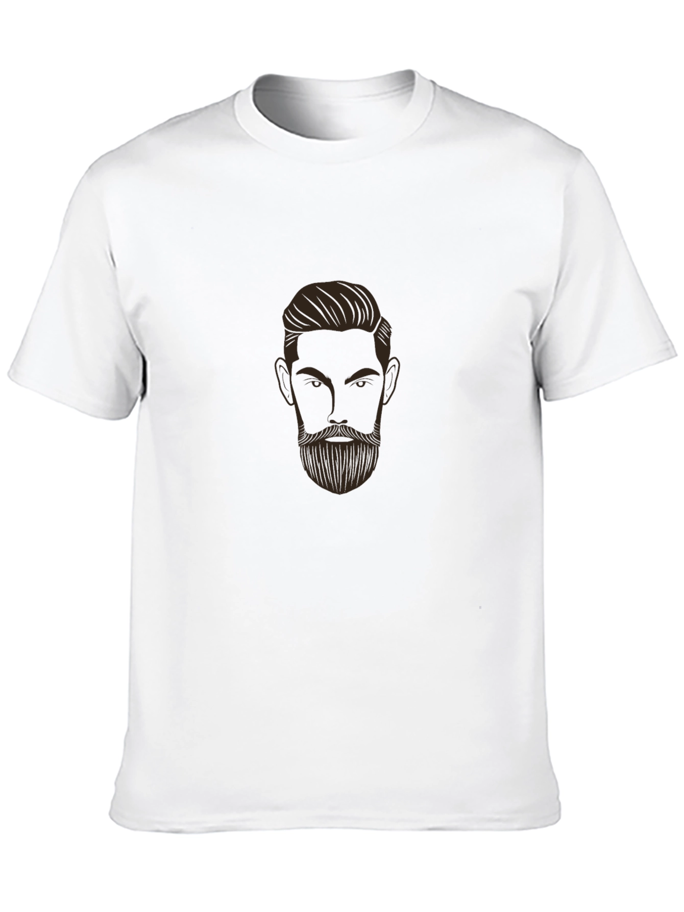 Bearded Man Graphic Print Black T-Shirt