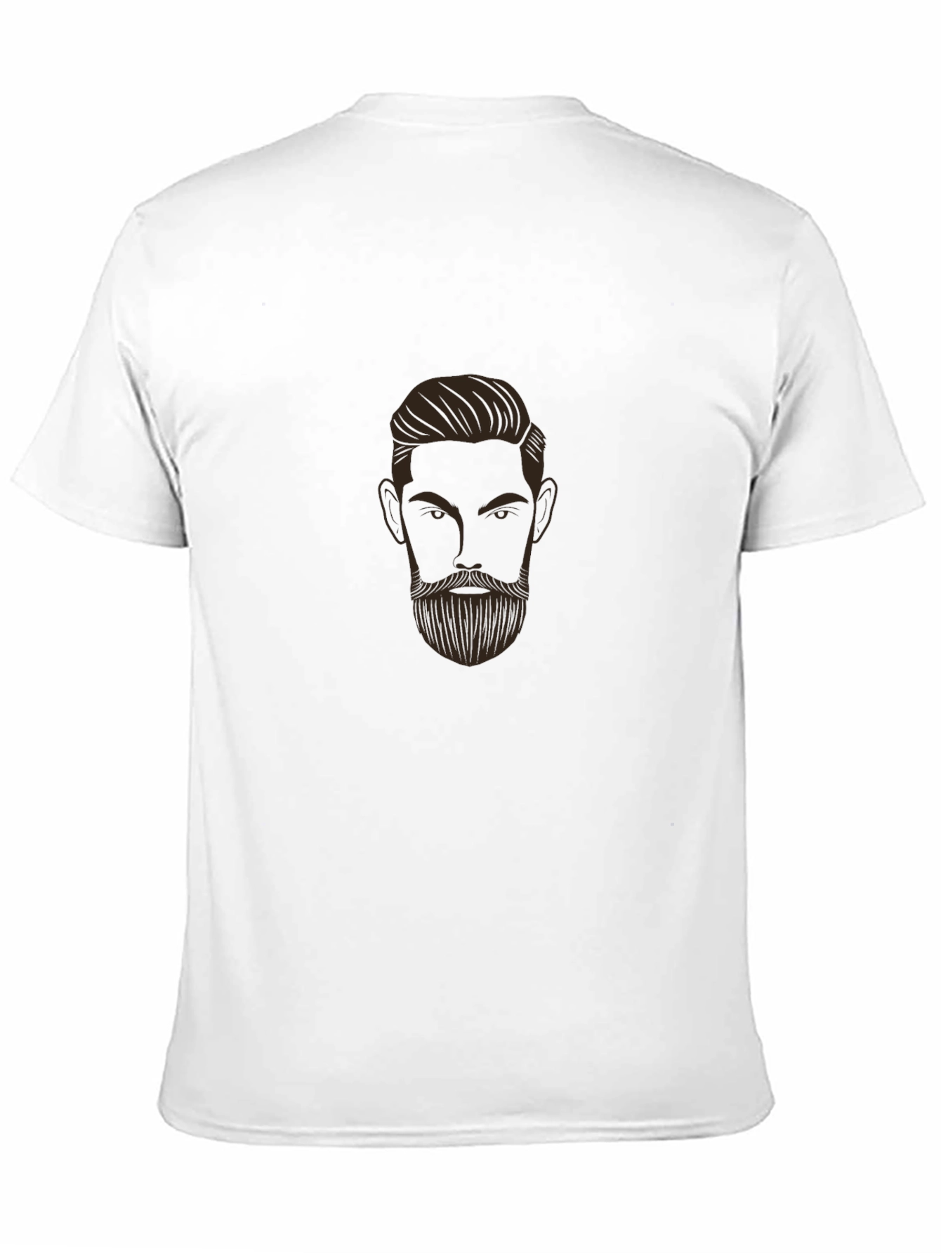 Bearded Man Graphic Print Black T-Shirt