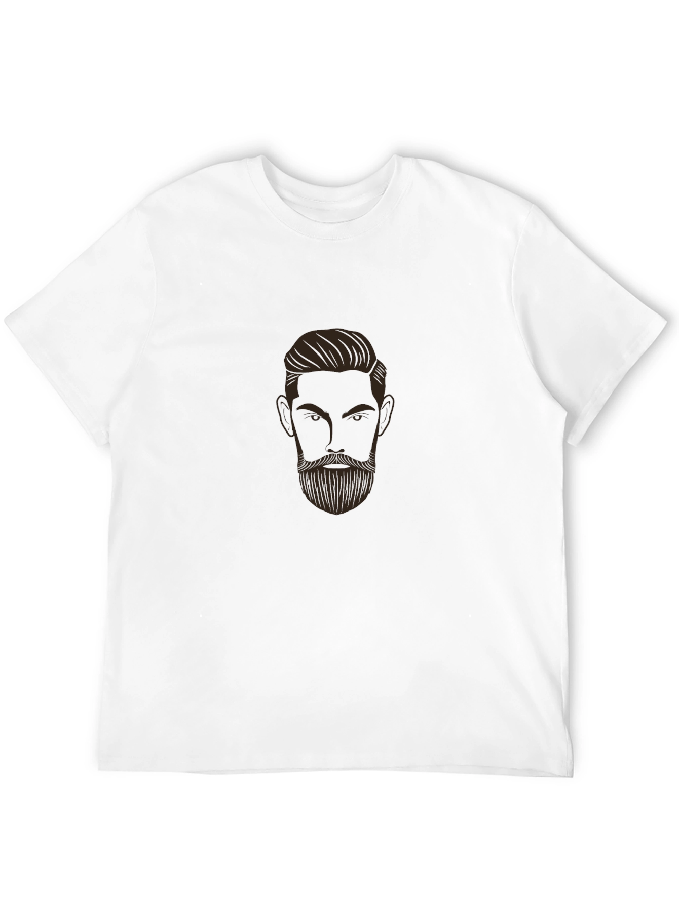 Bearded Man Graphic Print Black T-Shirt