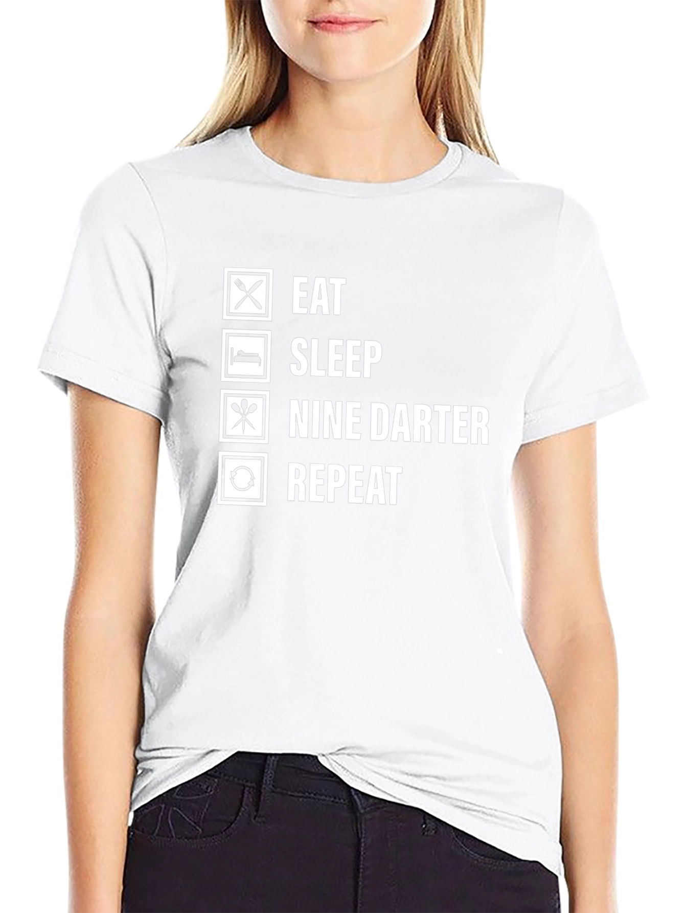 Eat Sleep Nine Darter Repeat Black T-Shirt