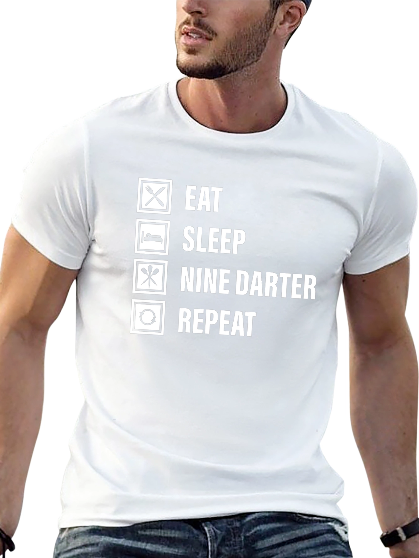 Eat Sleep Nine Darter Repeat Black T-Shirt