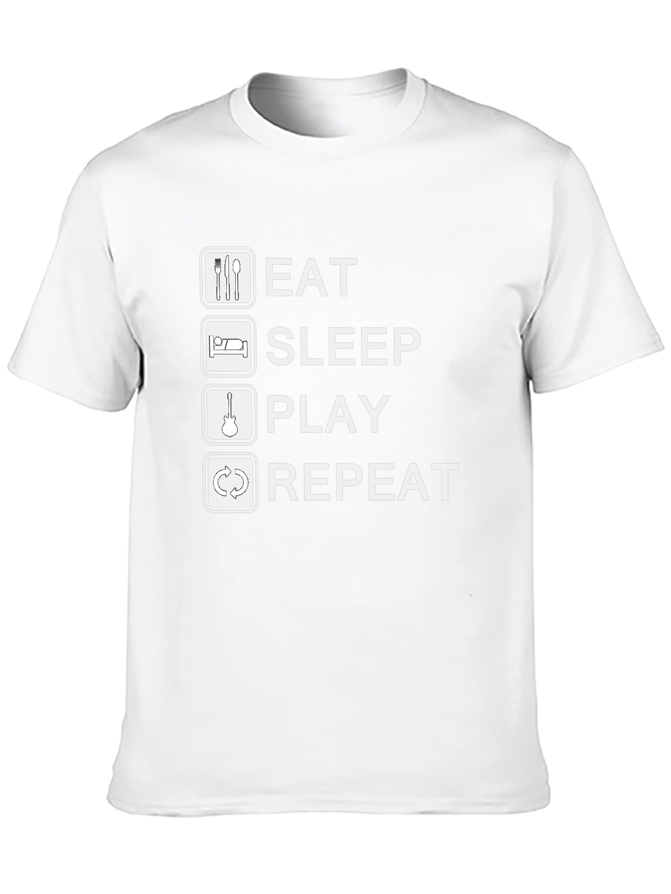 Eat Sleep Play Repeat Black Graphic Tee Shirt