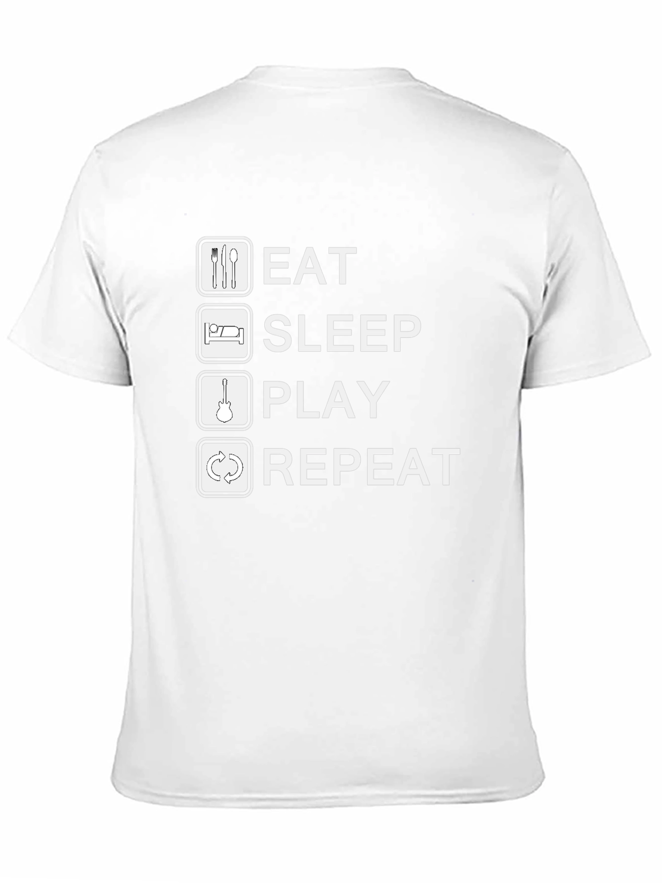 Eat Sleep Play Repeat Black Graphic Tee Shirt