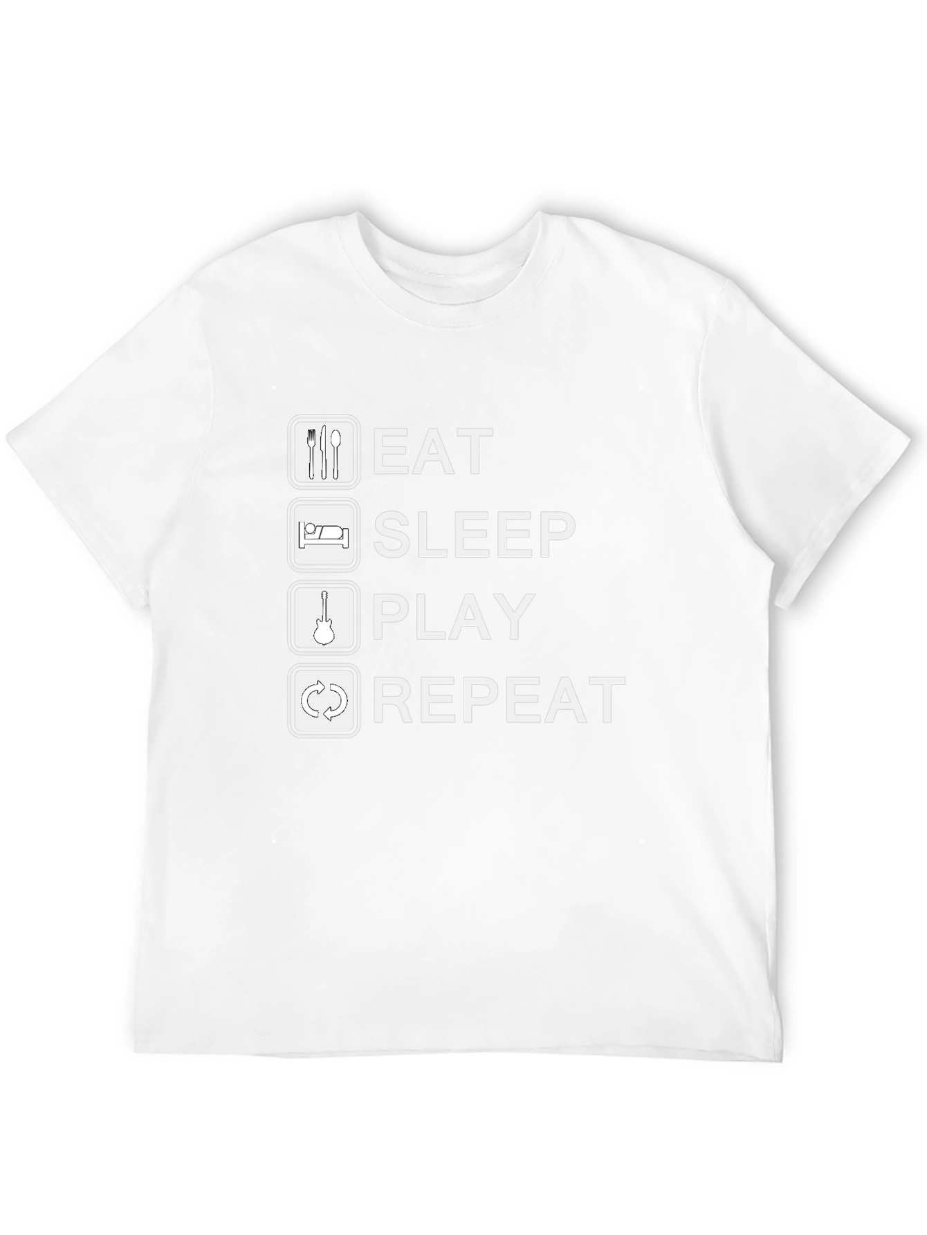 Eat Sleep Play Repeat Black Graphic Tee Shirt