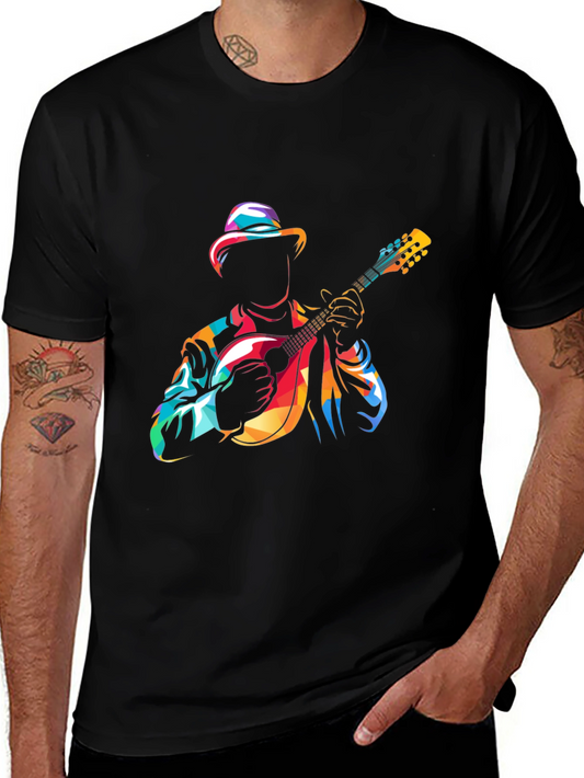 Colorful Musician Graphic Tee - Unique Art Design
