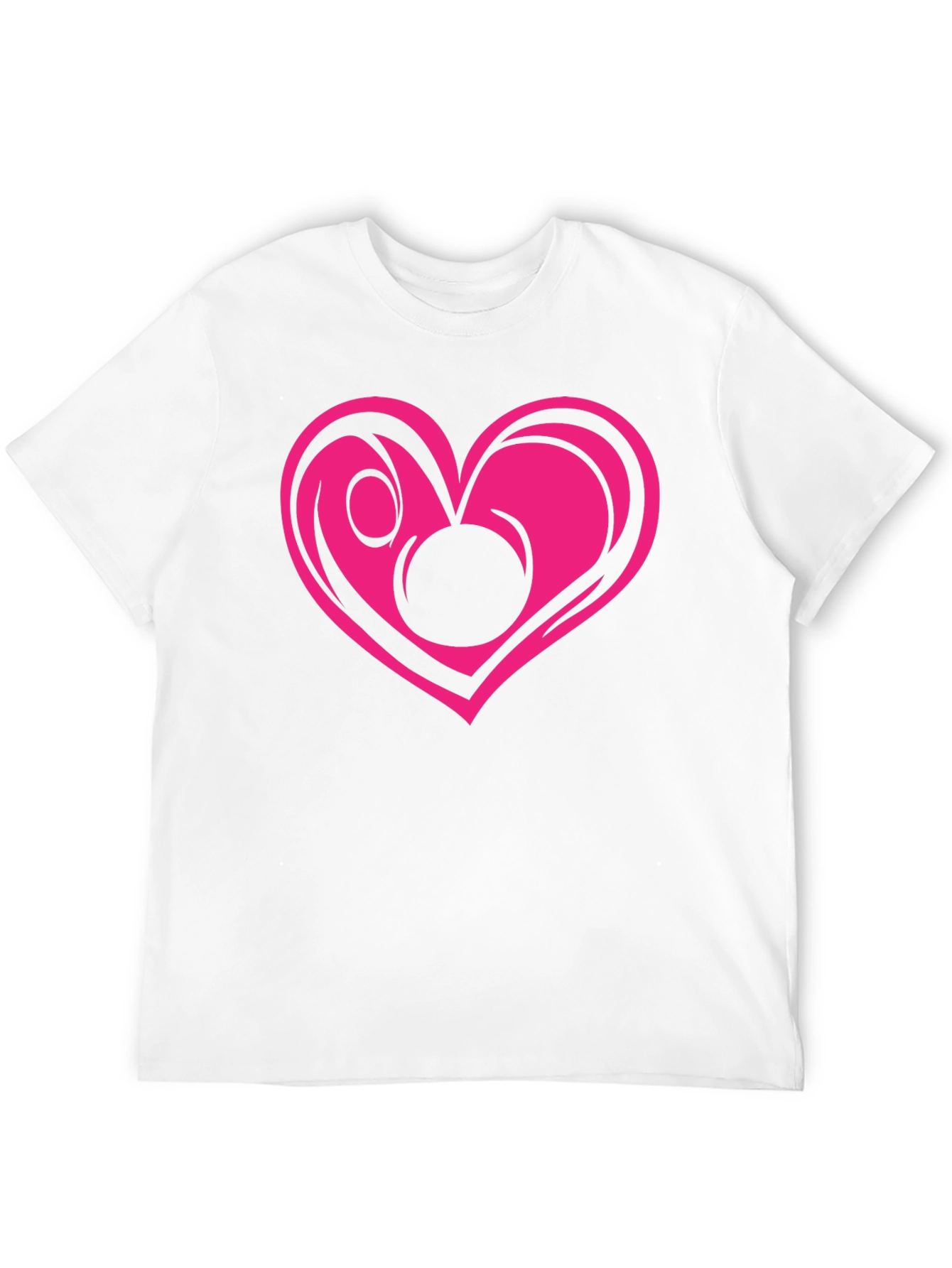 Black T-Shirt with Pink Heart Graphic