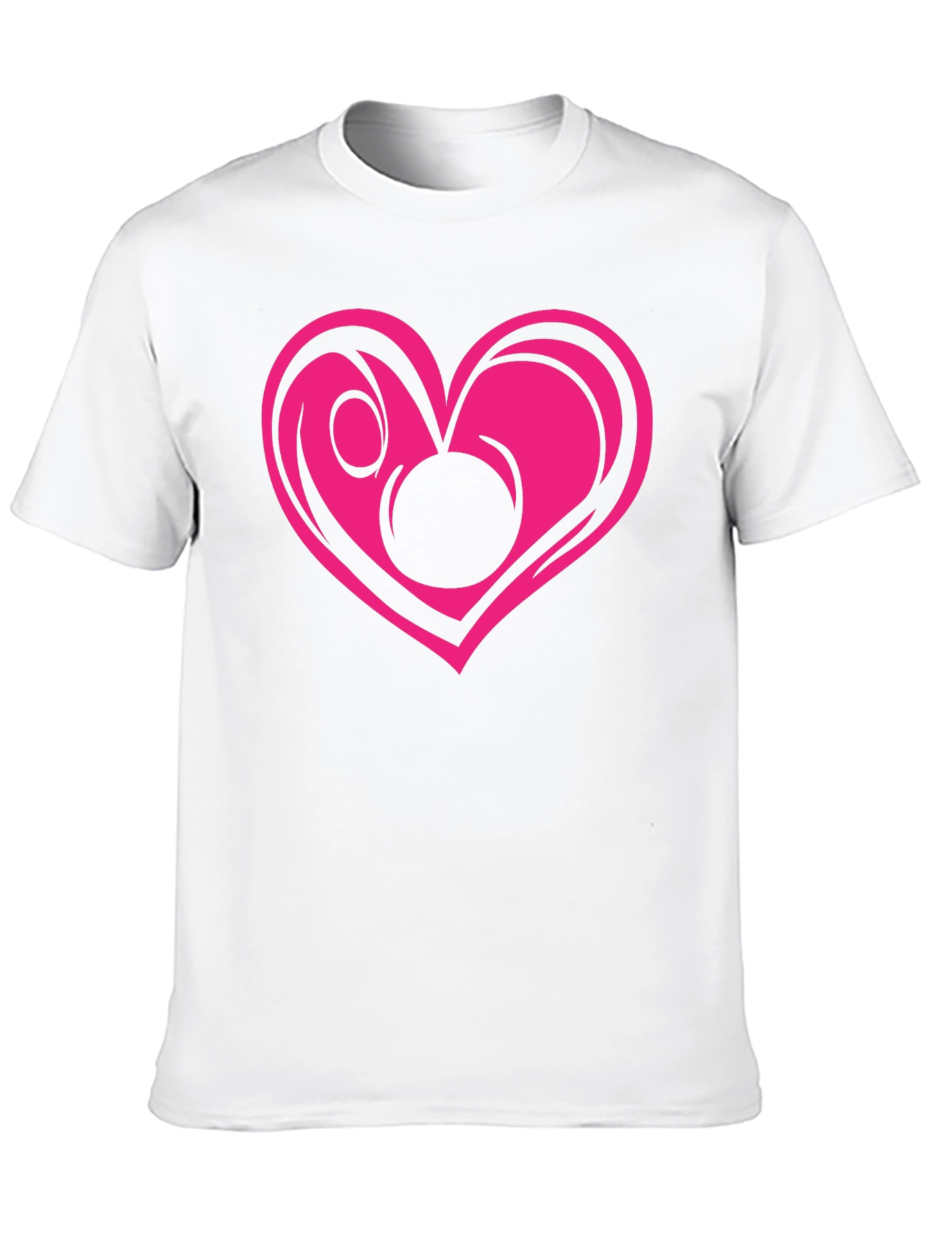 Black T-Shirt with Pink Heart Graphic