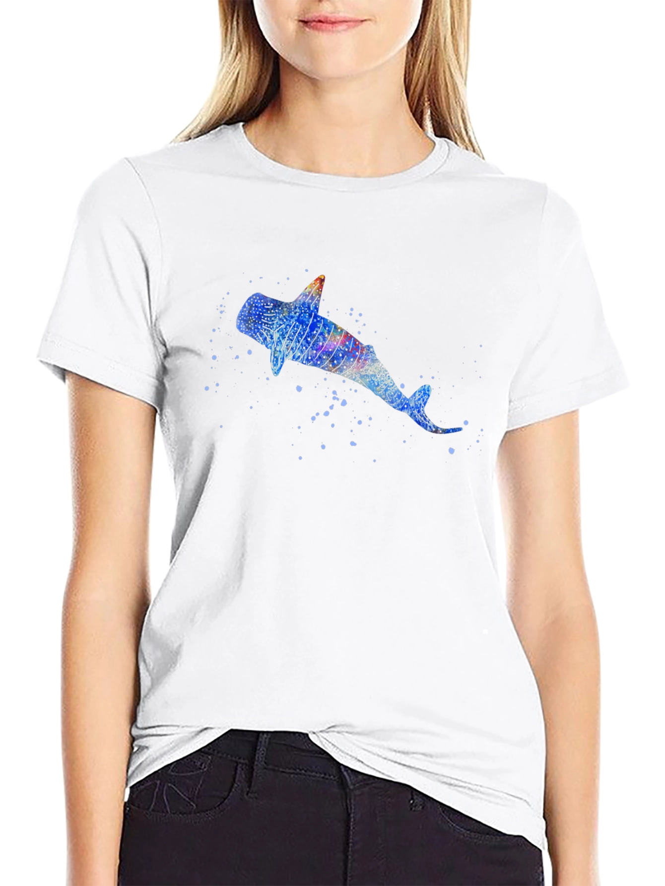 Whale Shark Graphic Black T-Shirt