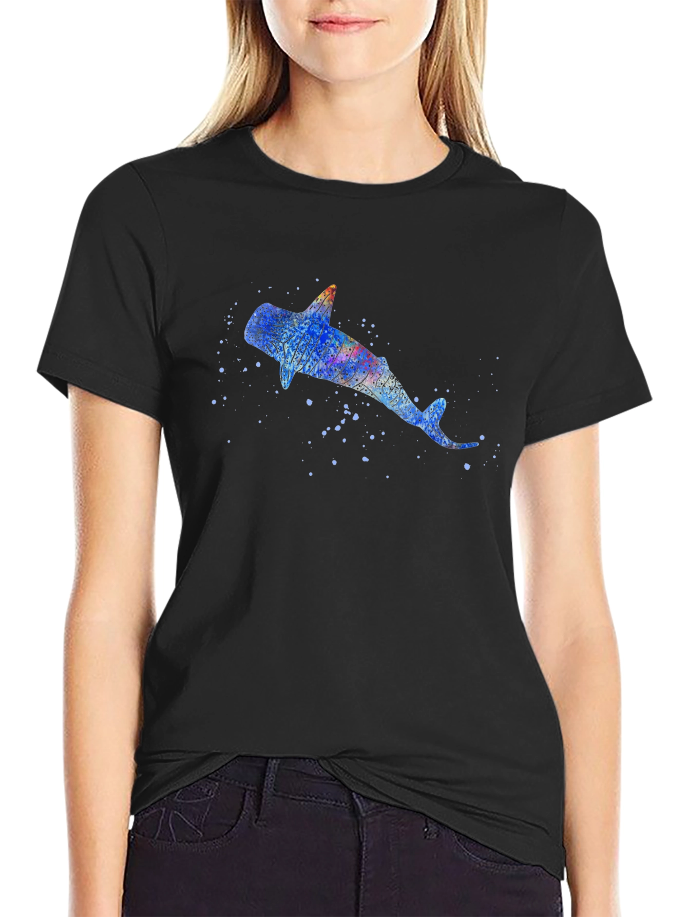 Whale Shark Graphic Black T-Shirt
