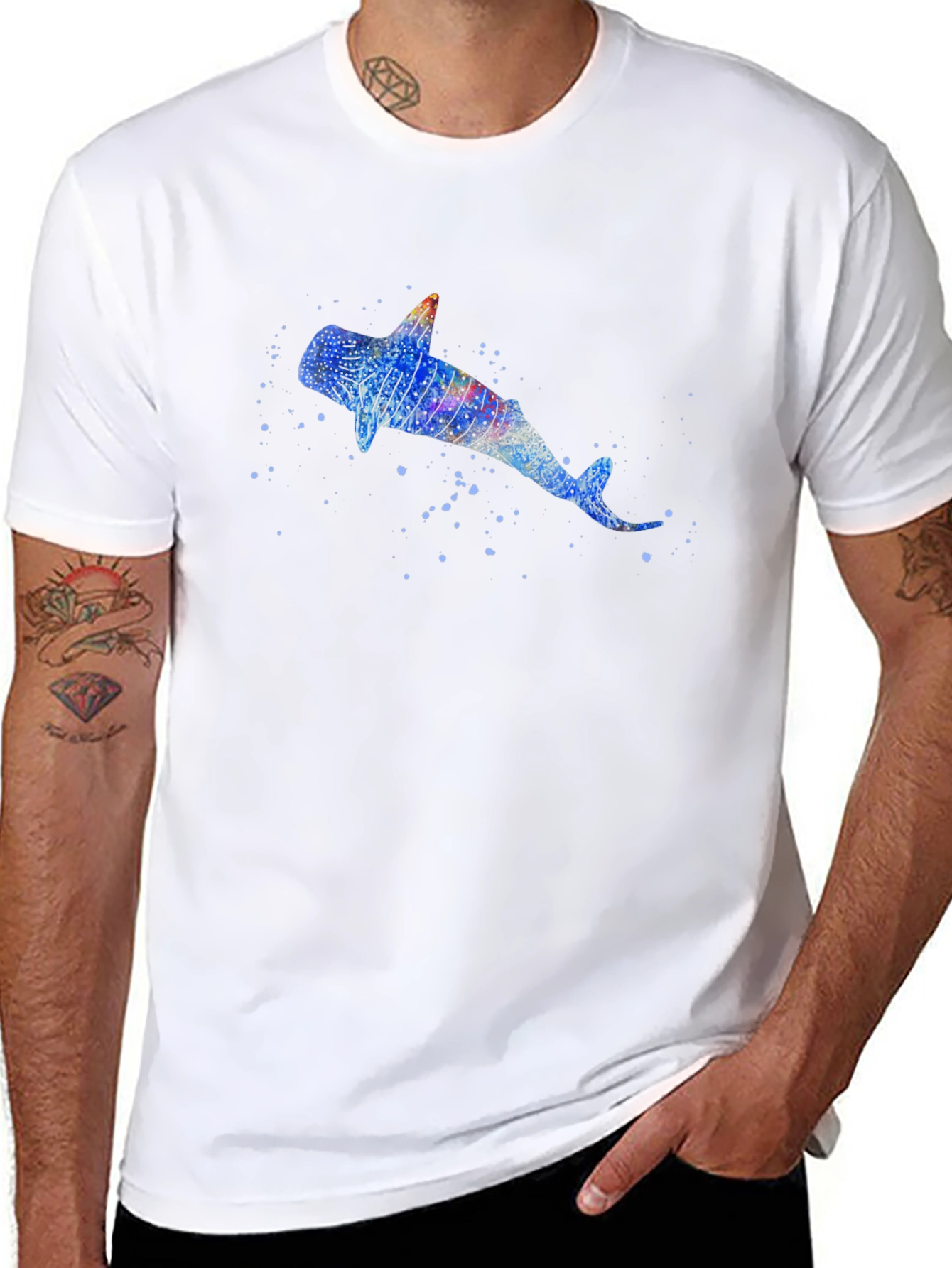 Whale Shark Graphic Black T-Shirt