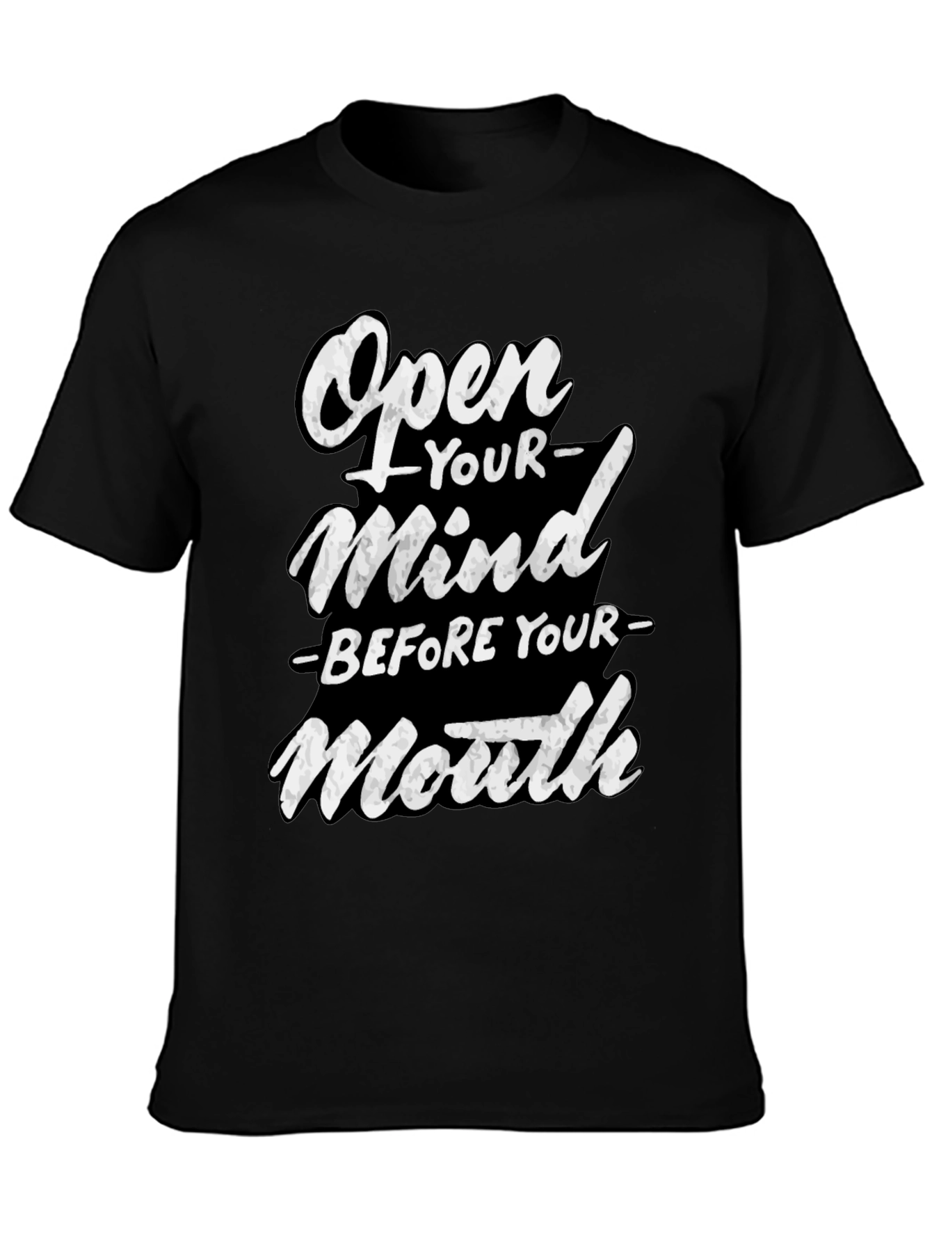 Open Your Mind Graphic T-Shirt - Black Cotton Tee