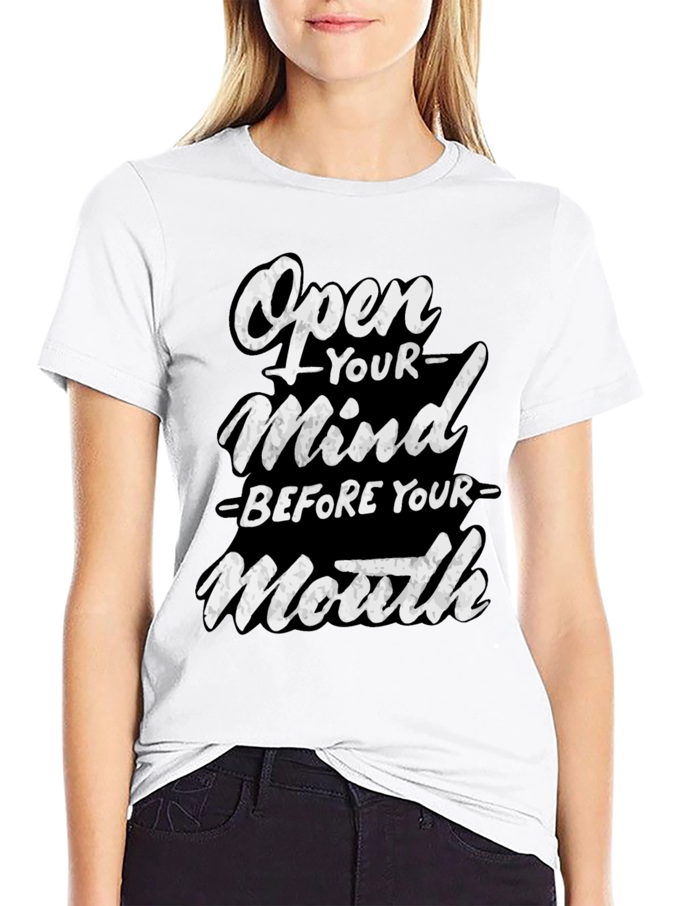 Open Your Mind Graphic T-Shirt - Black Cotton Tee