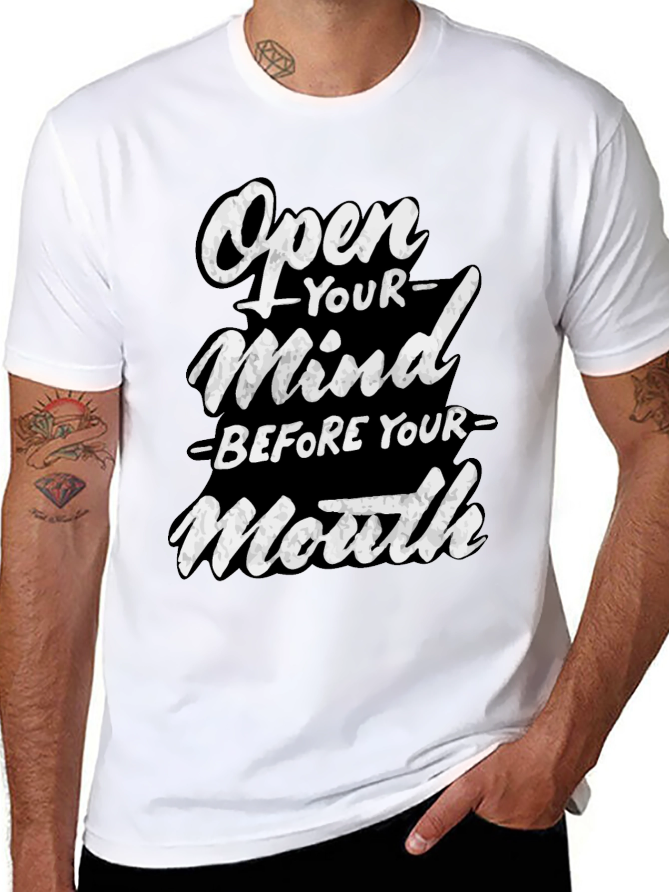 Open Your Mind Graphic T-Shirt - Black Cotton Tee