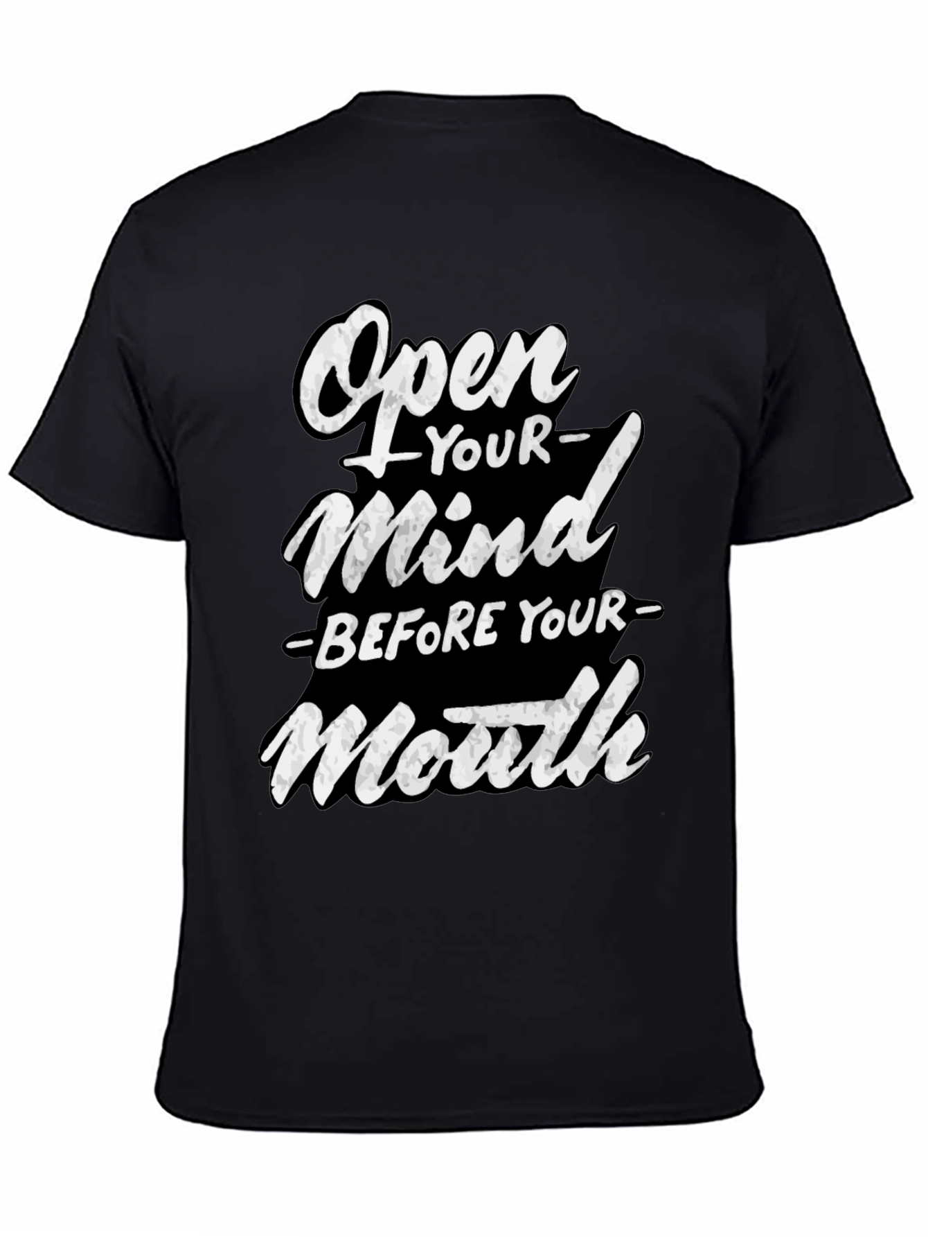 Open Your Mind Graphic T-Shirt - Black Cotton Tee