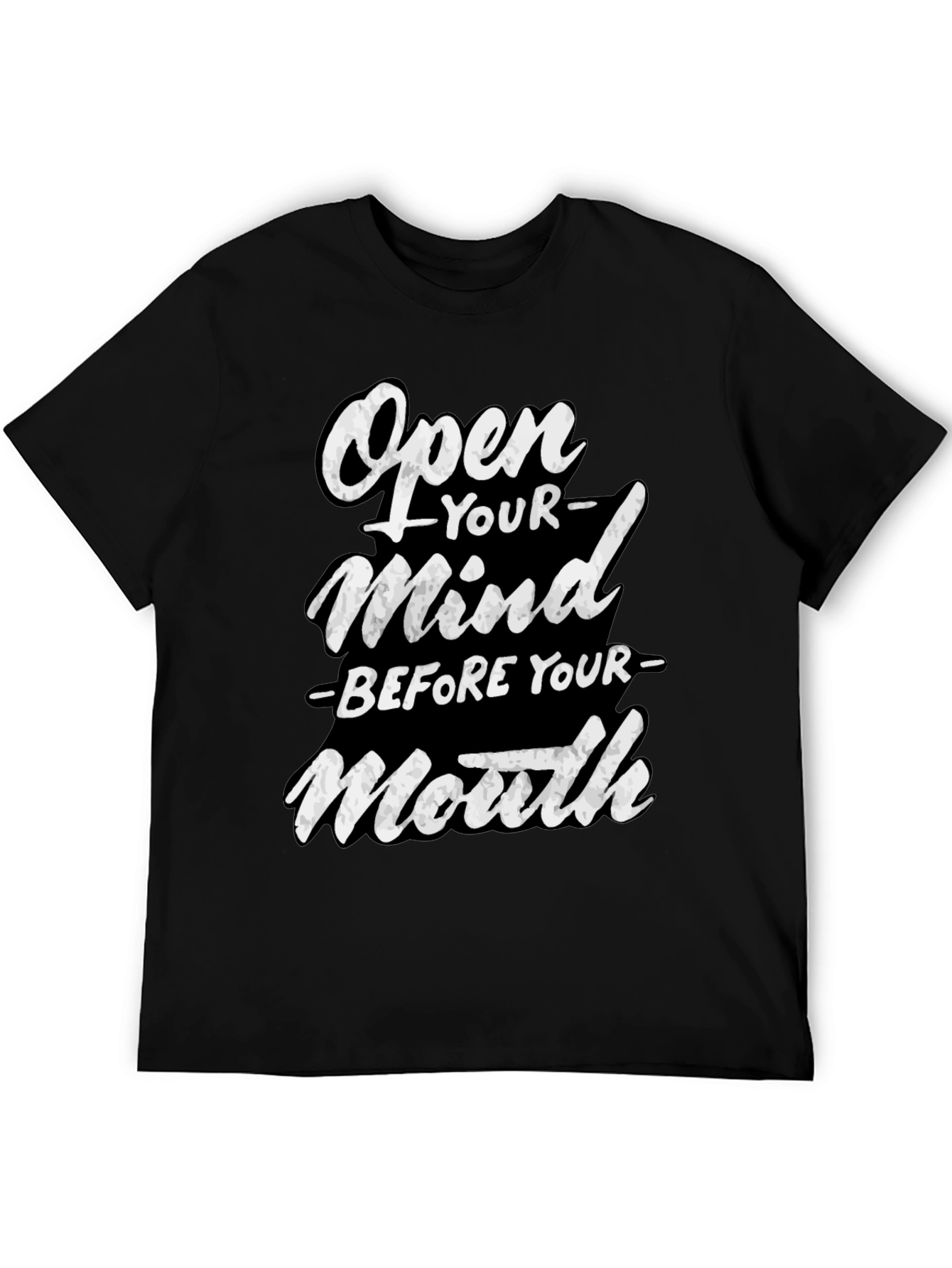 Open Your Mind Graphic T-Shirt - Black Cotton Tee