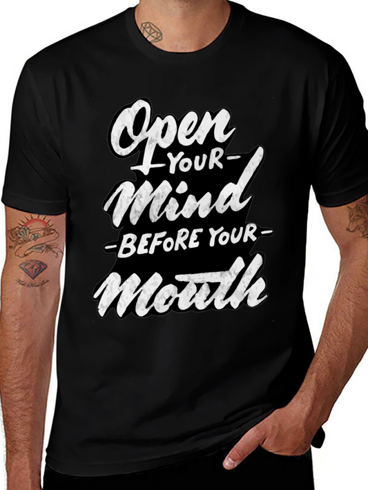 Open Your Mind Graphic T-Shirt - Black Cotton Tee