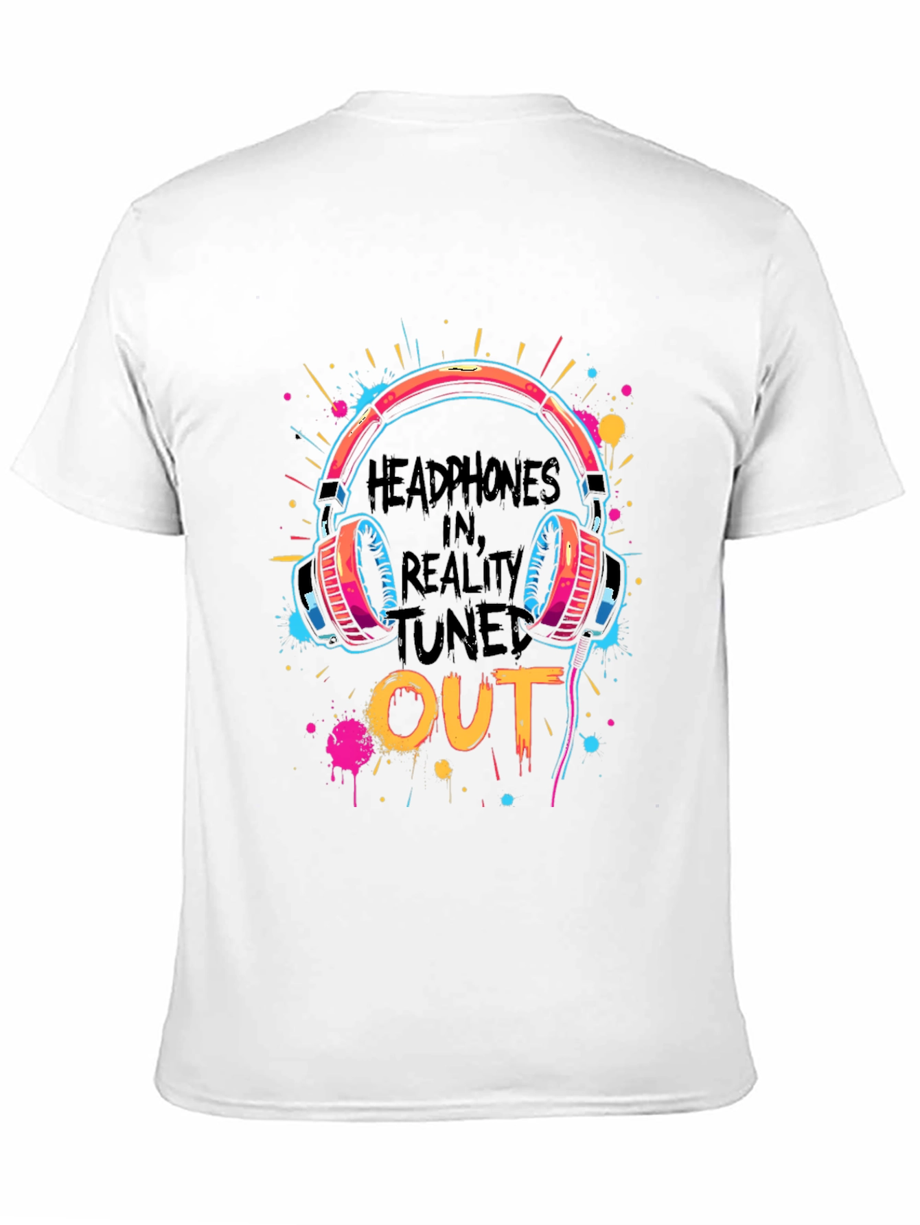 Headphones In Reality Tuned Out Graphic Tee