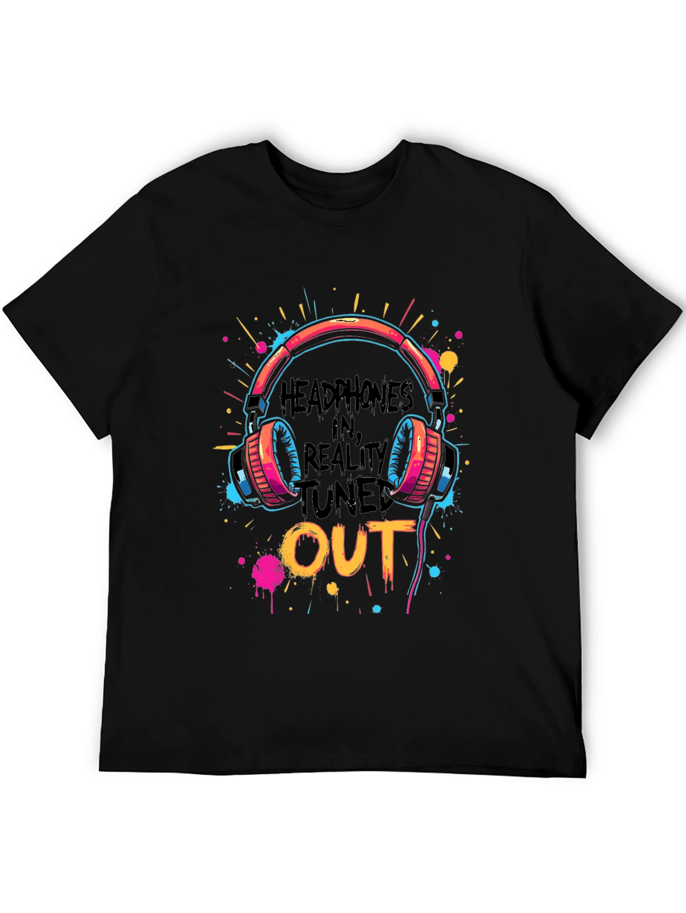 Headphones In Reality Tuned Out Graphic Tee